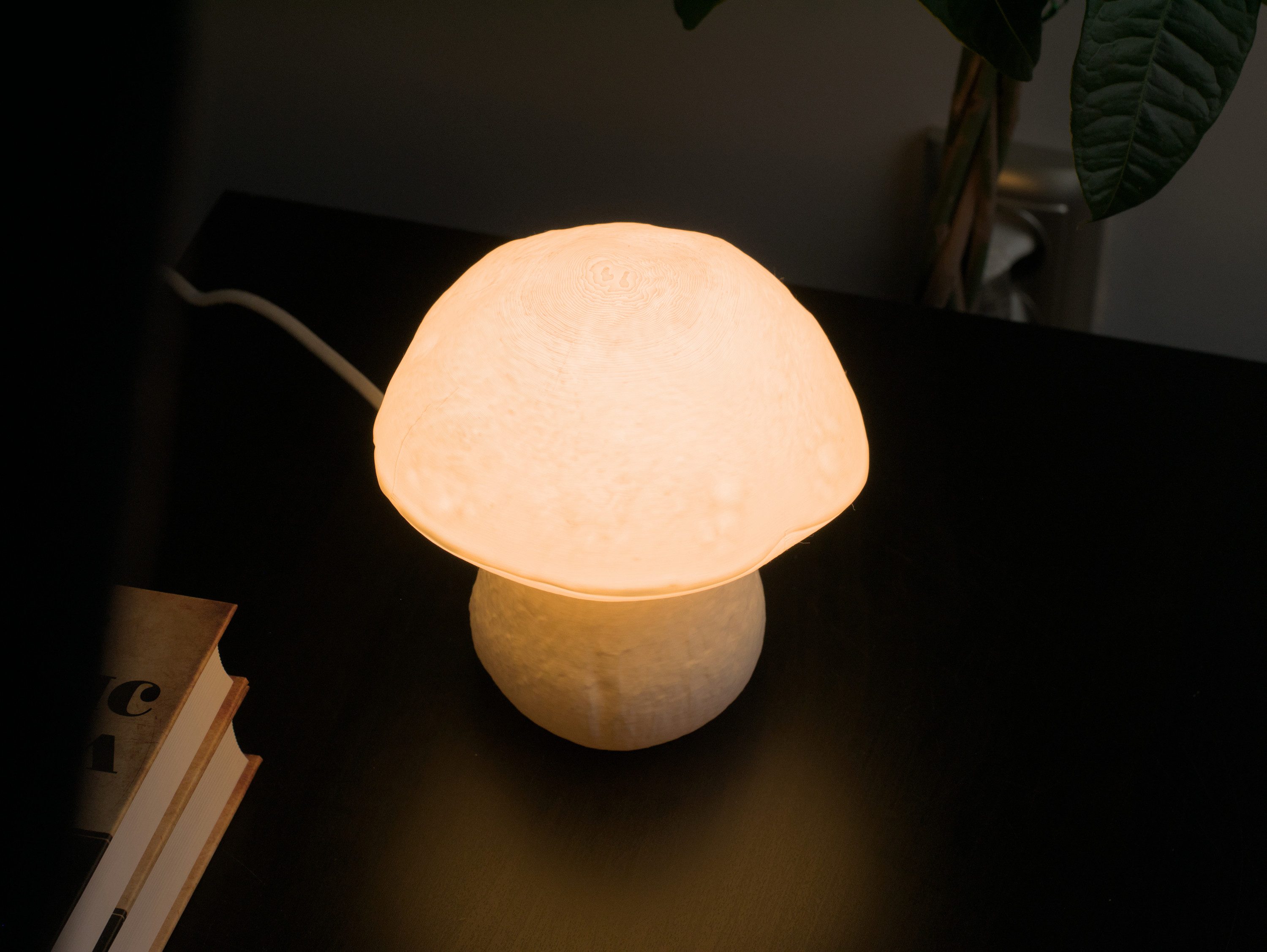 Roomberry Nachttischlampe Pilz Lampe: Gemeiner Steinpilz als Nachttischlampe, ohne Leuchtmittel, E14 Fassung