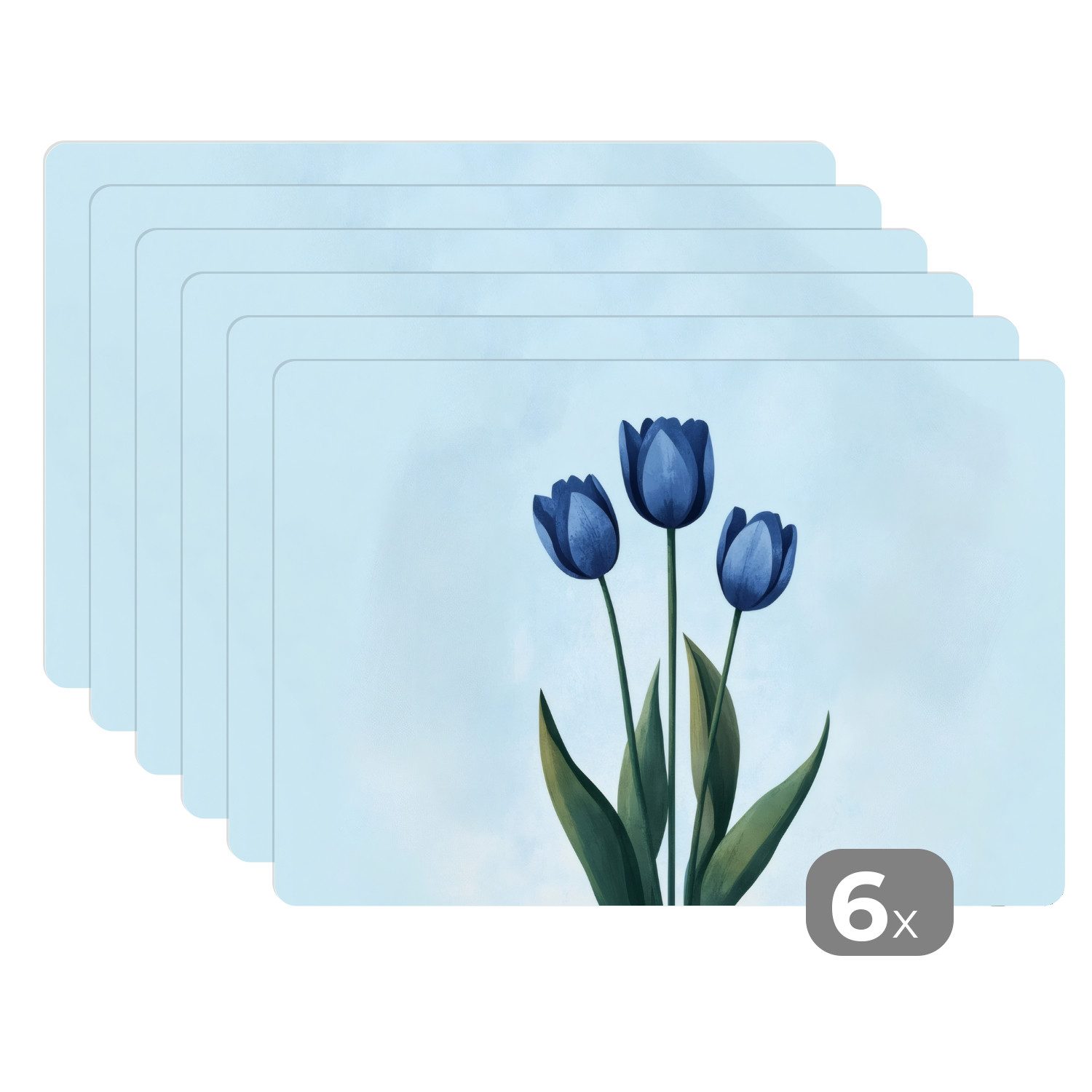 MuchoWow Platzset Tulpen - Blau - günstig online kaufen
