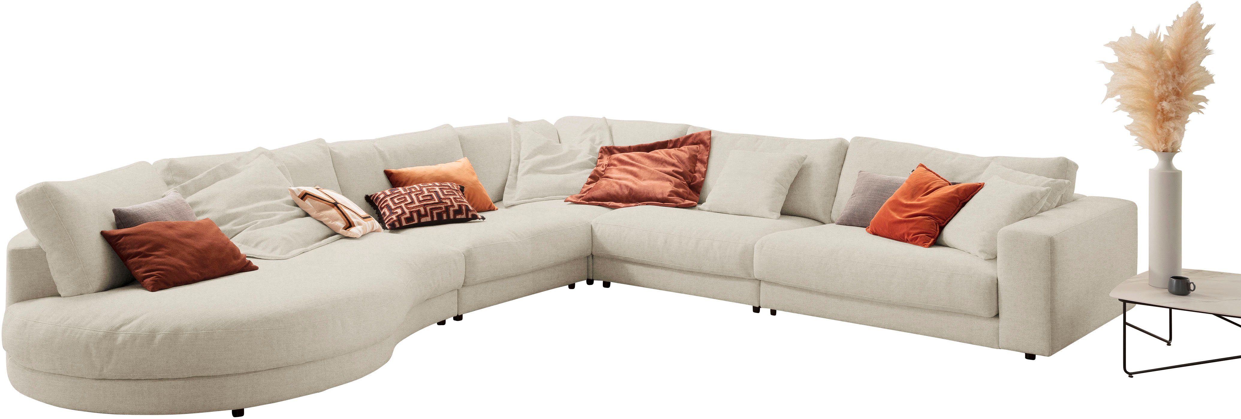 3C Candy Ecksofa Enisa II, bequem und komfortabel, Mega Familiensofa, L-Form, incl. 3 Flatterkissen, wahlweise mit Flecken-Schutz-Bezug Easy care