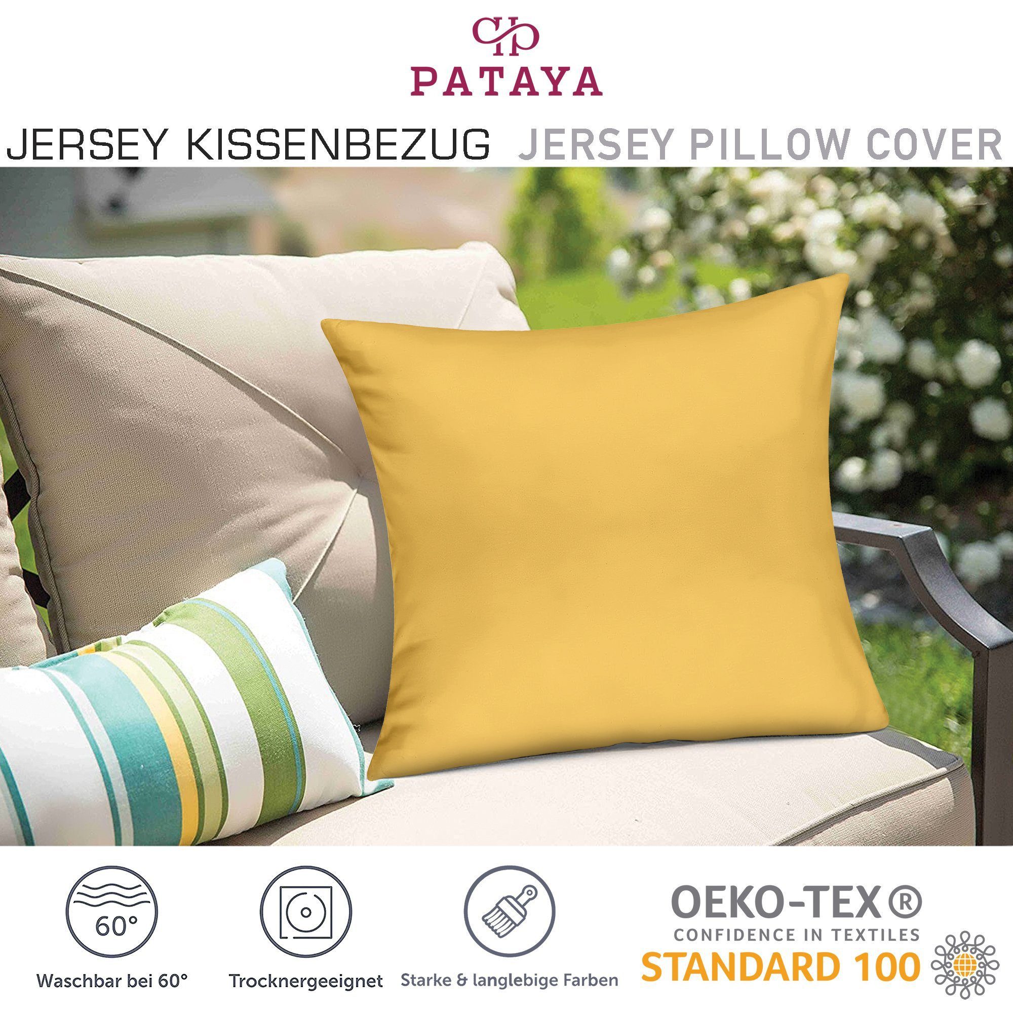 Pataya Kissenbezug 100% Baumwolle, weiche Kopfkissenbezug, Kissenhülle, Kissenbezüge, (2 Stück), Weich und Atmungsaktiv, Jersey, 140 g/m² – Bild 5 von 5