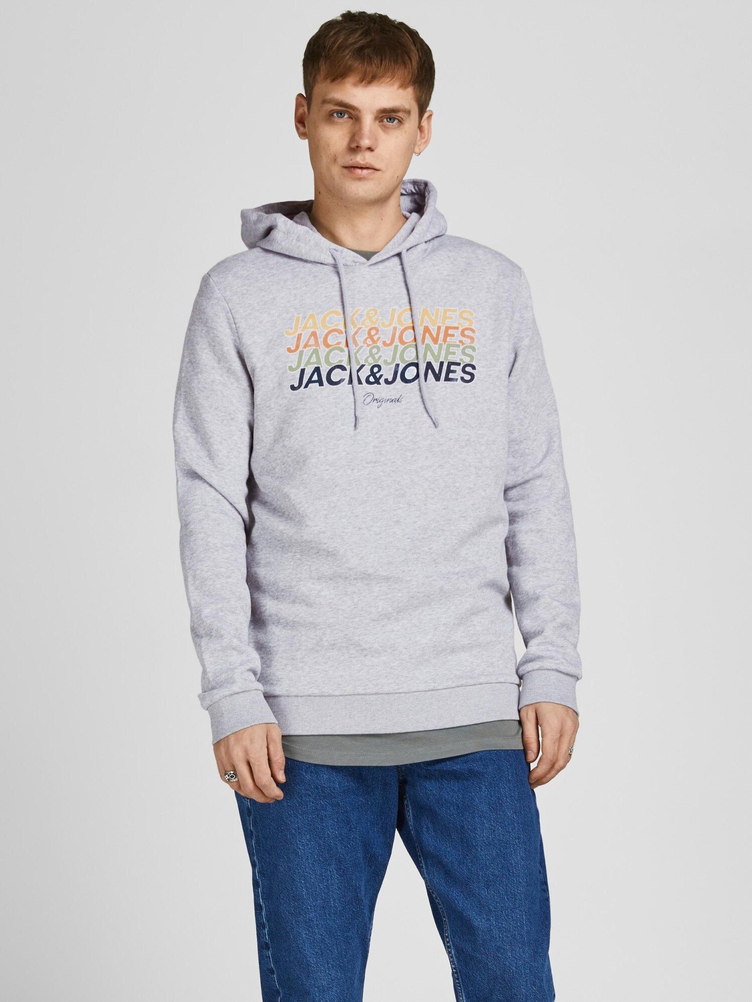 Kapuze Hoodie SWEAT Sweatshirt mit Pullover HOOD Jones JORBRADY Jack grau &