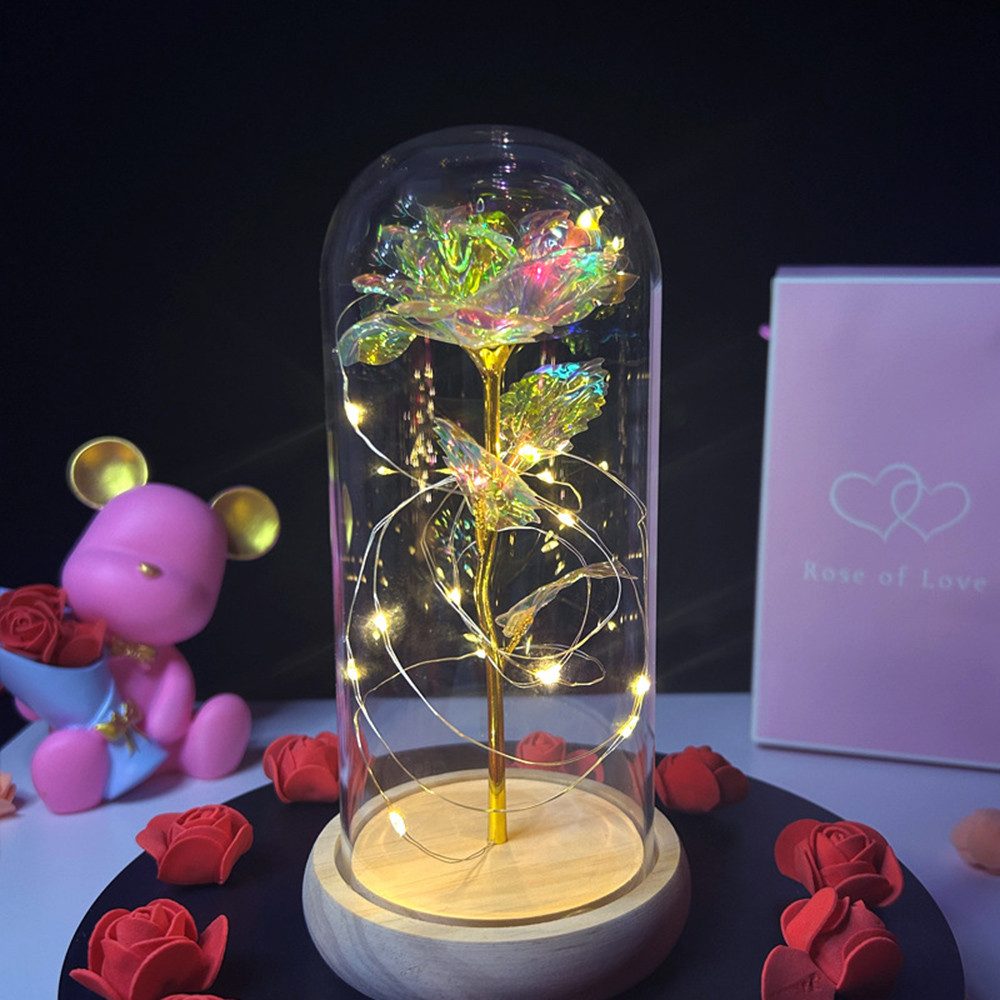 Kunstblume Galaxy Rose Blume Geschenk, LED-Lichterkette günstig online kaufen