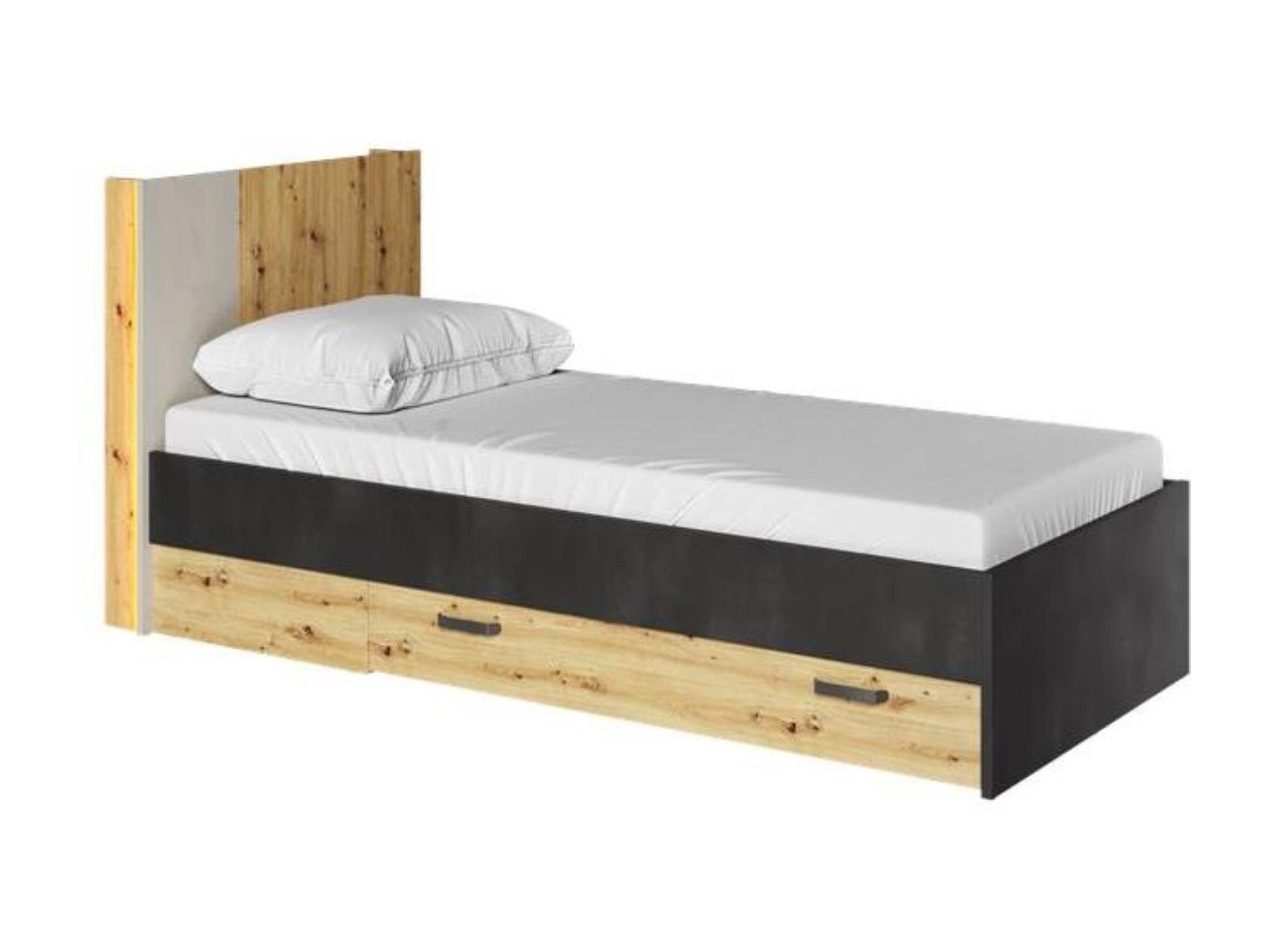 Beautysofa Einzelbett Qubic (inkl. Bettkasten, Holgestell, hohe Kopfteil), Liegefläche 90x200 cm