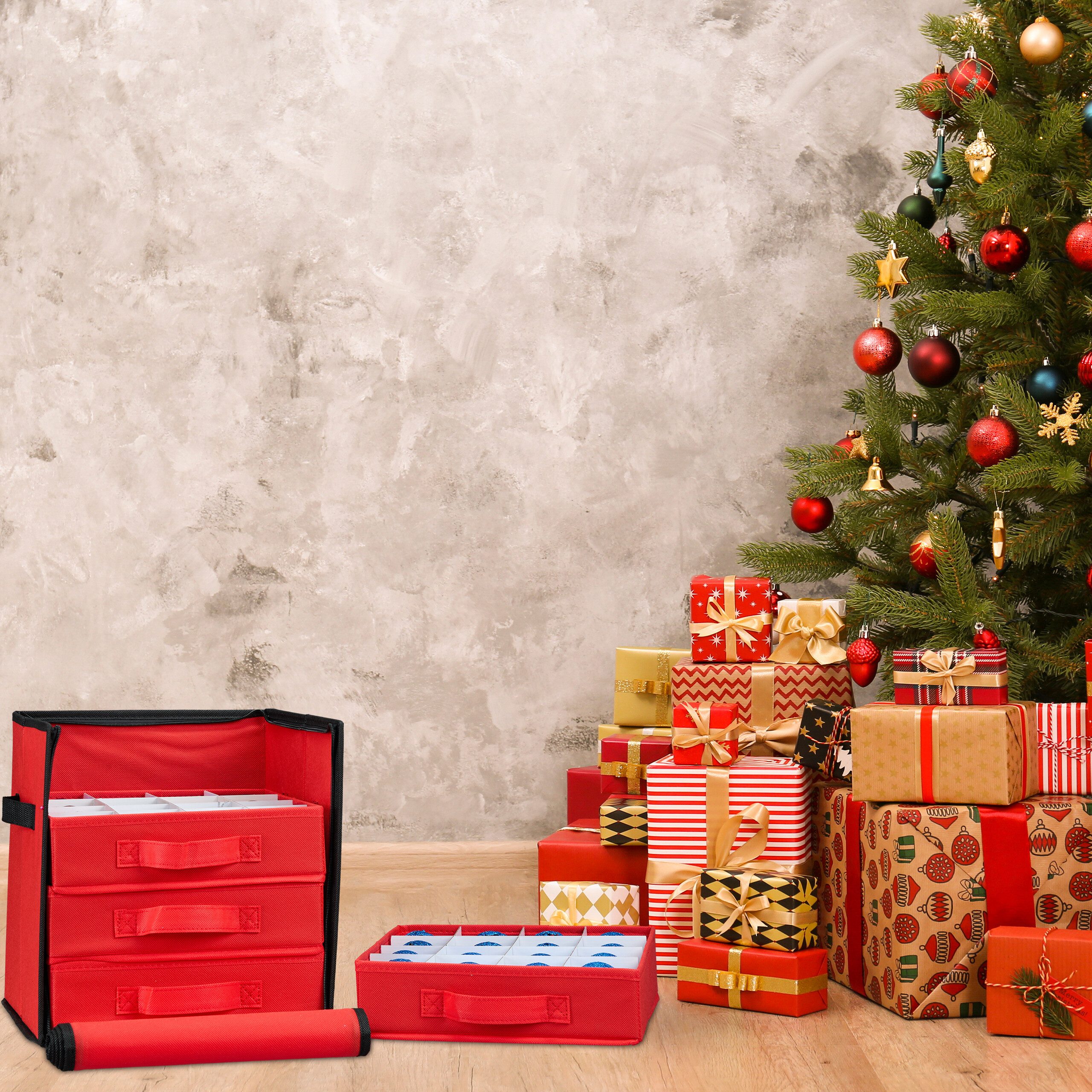 relaxdays Aufbewahrungsbox Weihnachtskugel Aufbewahrungsbox, M günstig online kaufen