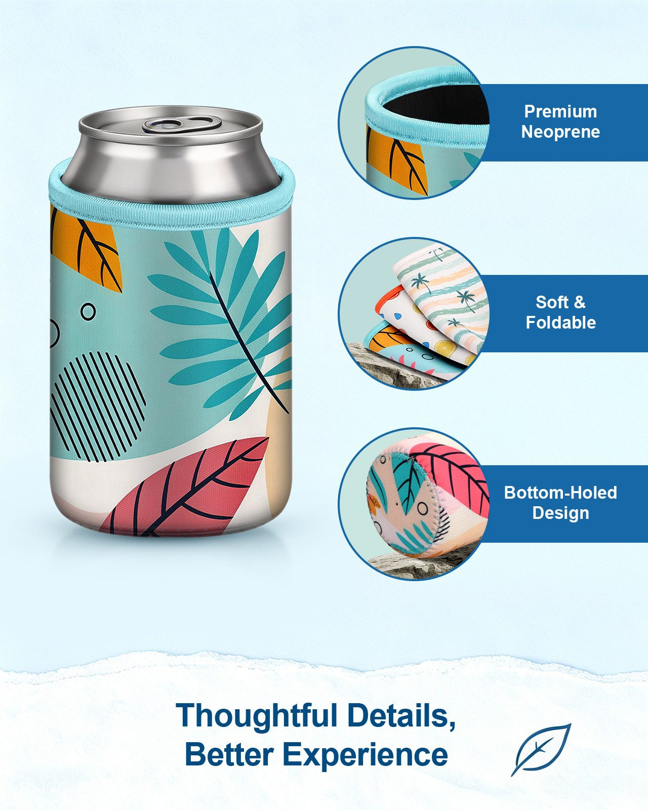 Fintie Outdoor-Flaschenkühler Bierdosen-Kühlhülle Wiederverwendbare Getränkekühler 6 Farben, isolierte Neopren-Getränkehüllen für Bierflaschen und Limonaden 335 – Bild 3 von 5