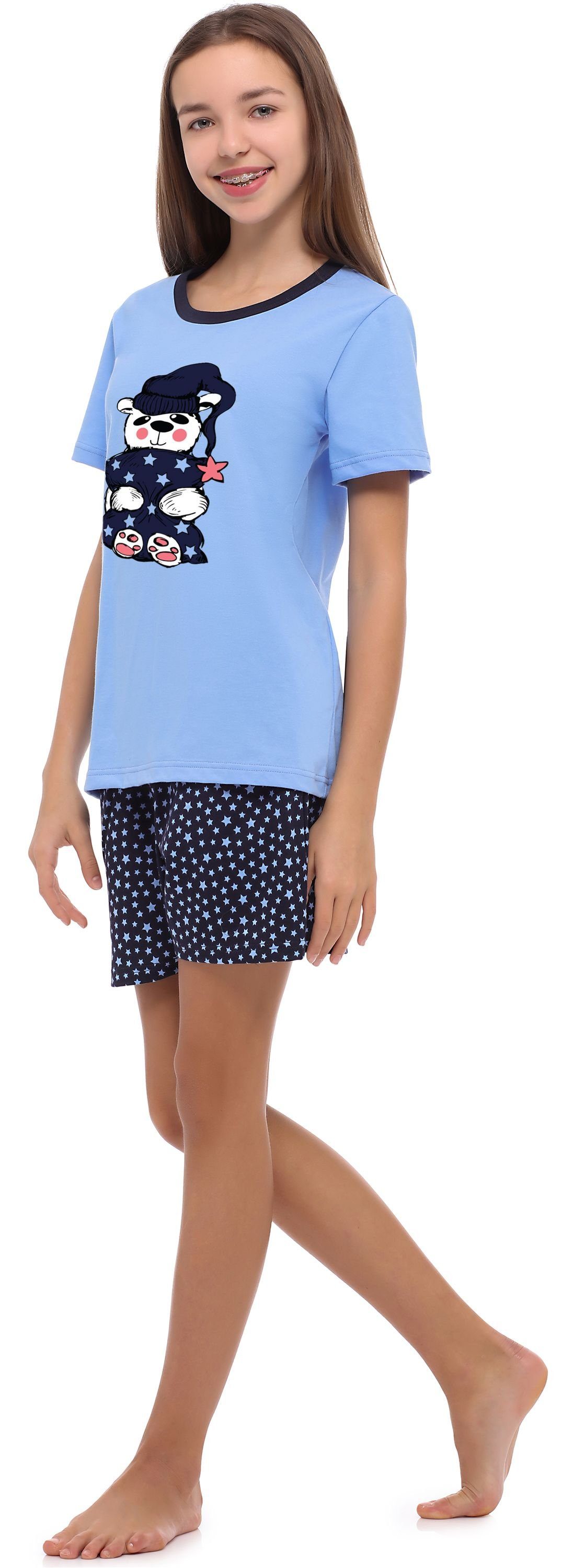 Schlafanzug Schlafanzug Style MS10-241 Mädchen Jugend Merry Blau/Sterne