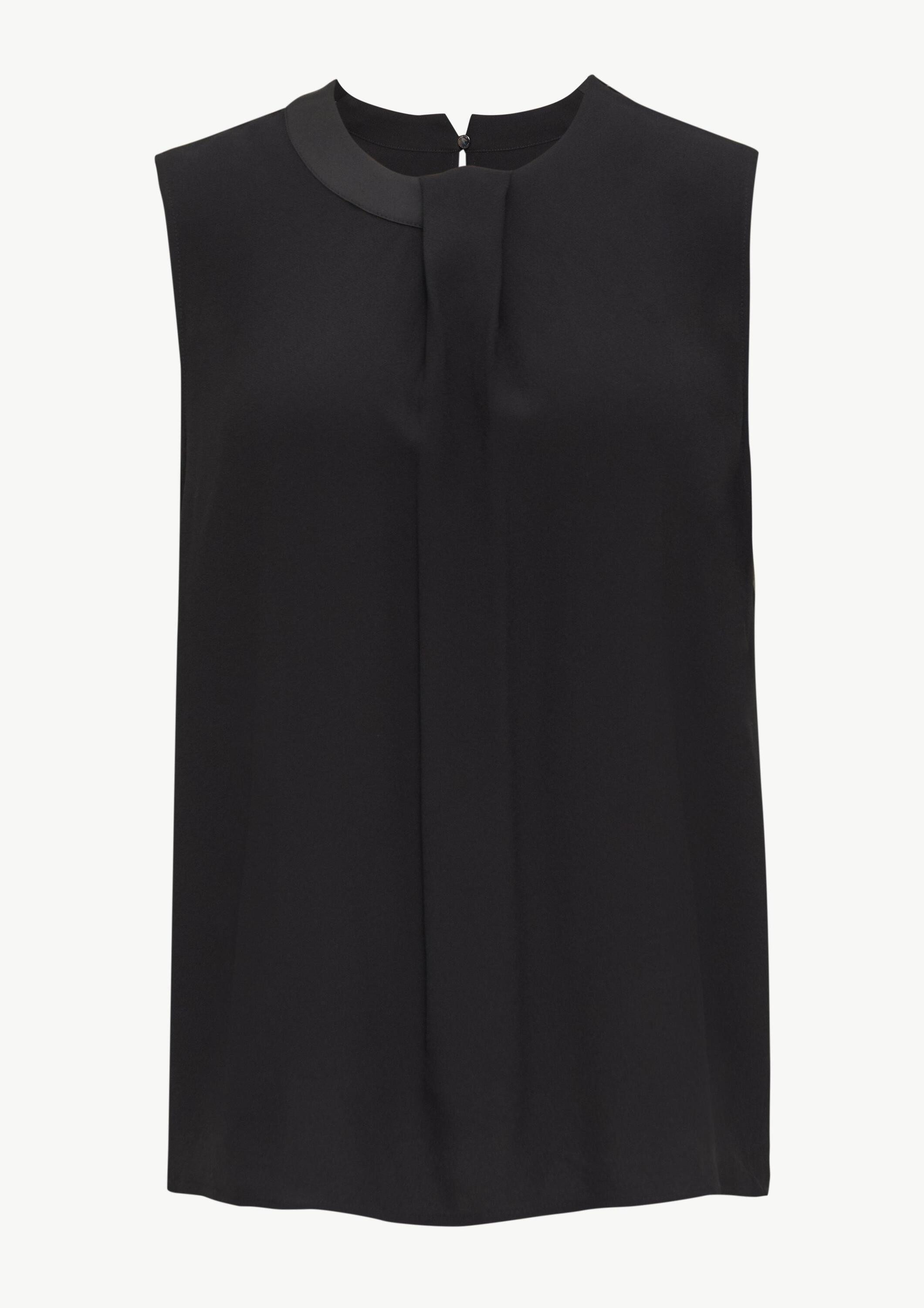 comma Blusentop Bluse Crêpe-Top mit Faltendetail