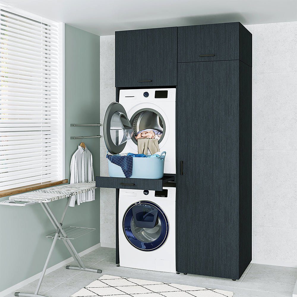 Roomart Waschmaschinenumbauschrank (Waschmaschinenschrank für weiß Überbauschrank) Waschmaschine | Trockner weiß und