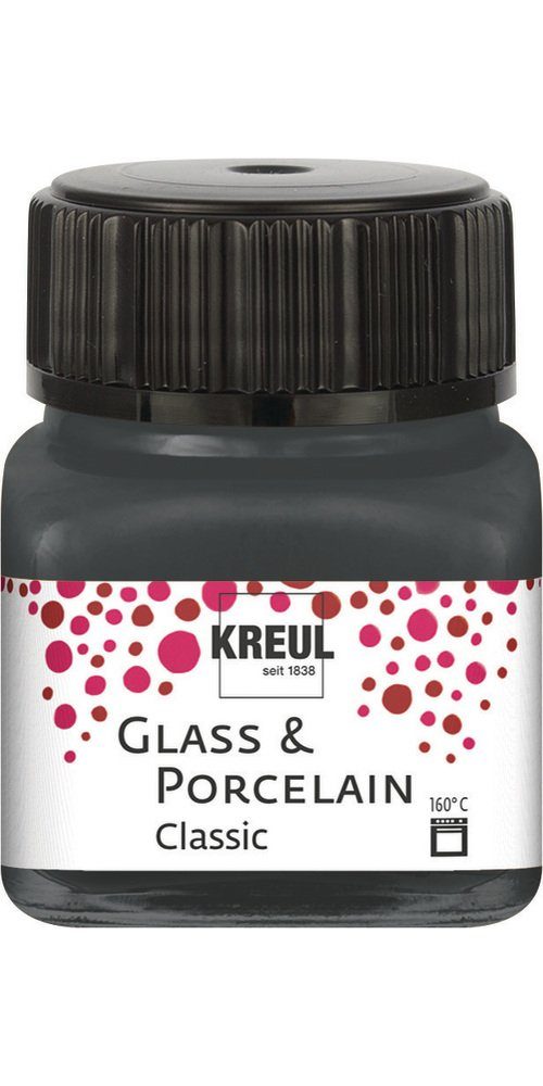 Kreul Bastelfarbe Glass & Porcelain Classic, 20 ml Grau