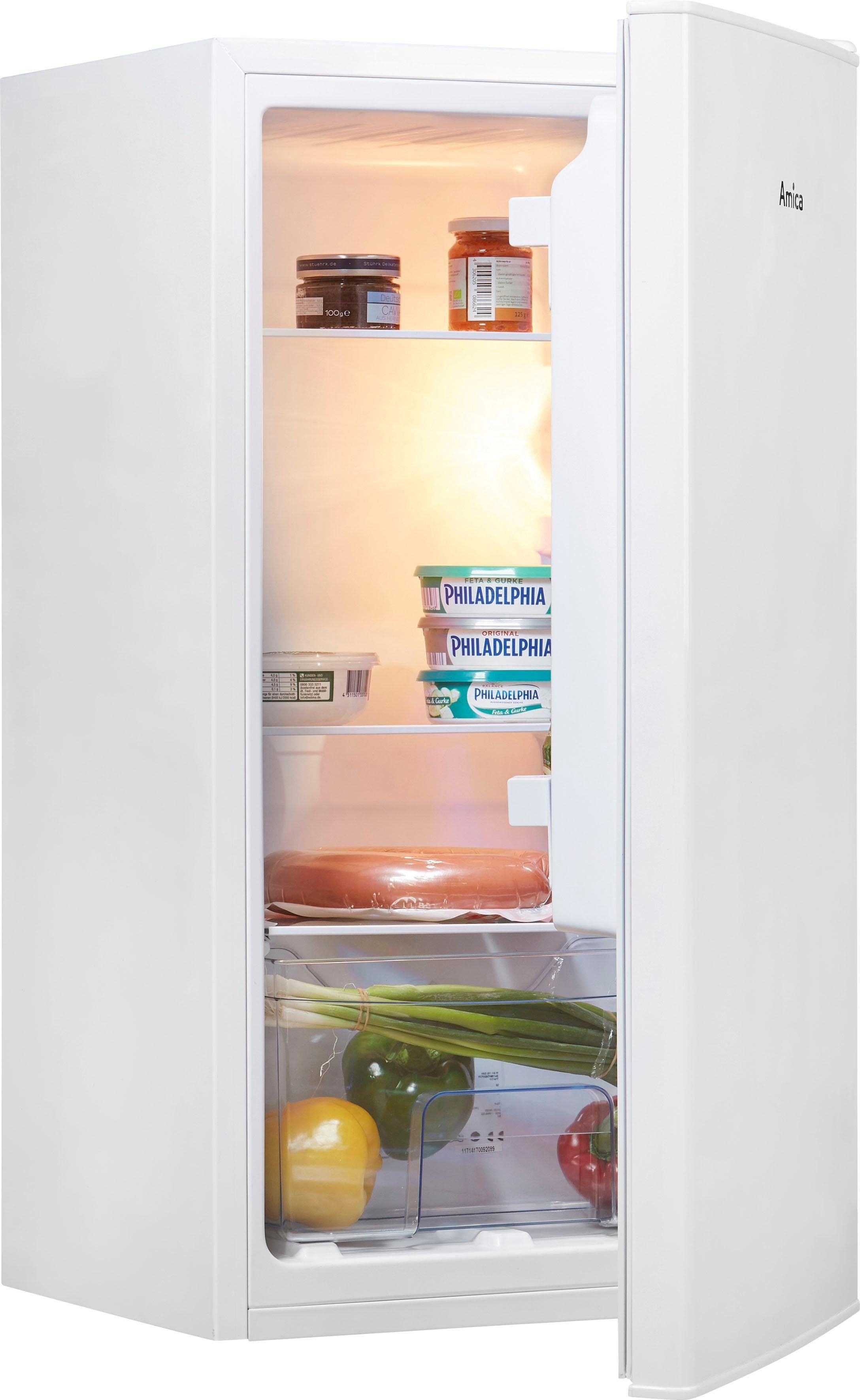 Amica Table Top Kühlschrank VKS 351 116 W, 84,5 cm hoch, 45 cm breit, 1 Gemüseschublade
