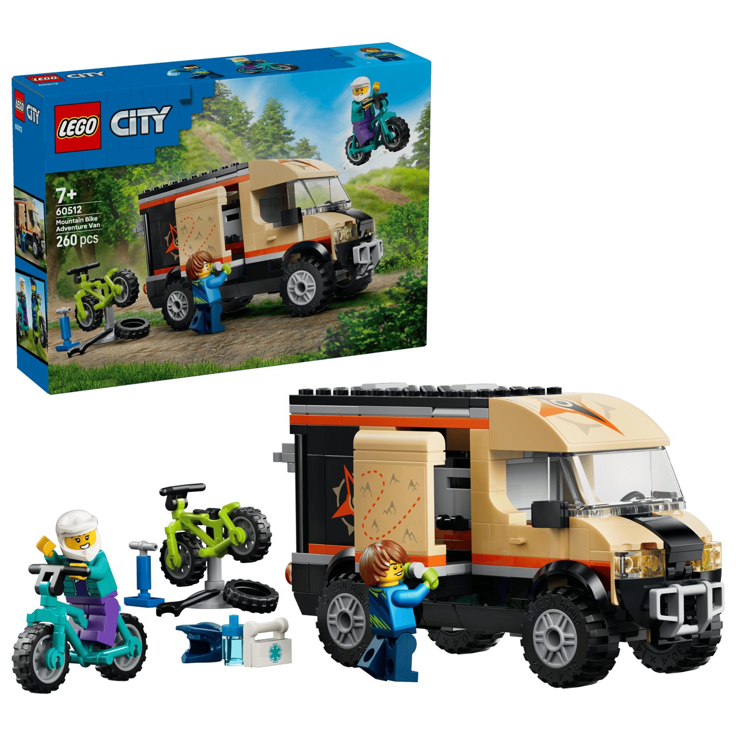LEGO® City 60512 Mountainbike-Abenteuervan Spielbausteine, (Set, 260 St., Set)