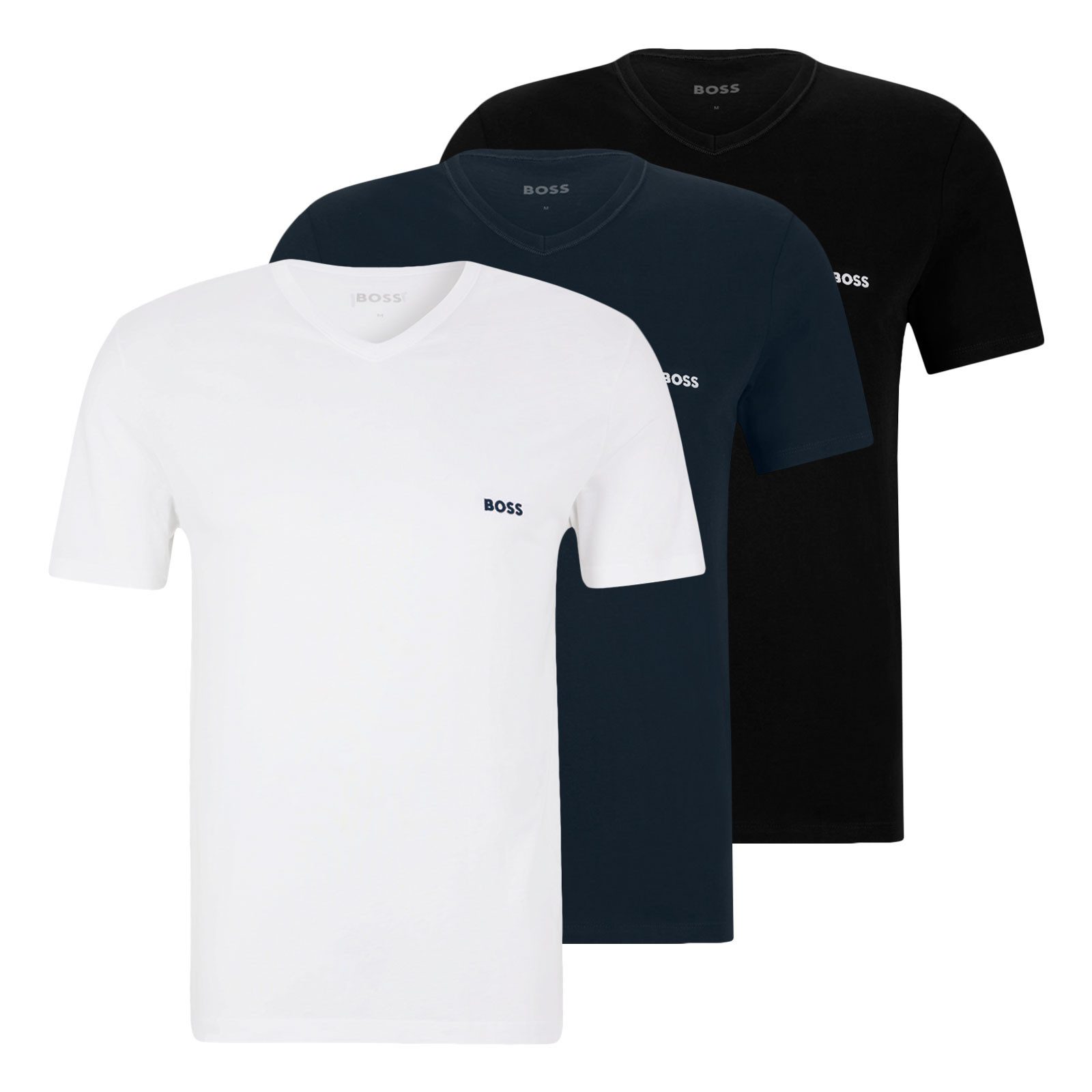 BOSS Unterziehshirt Classic T-Shirt (3-St) mit fein geripptem V-Ausschnitt günstig online kaufen