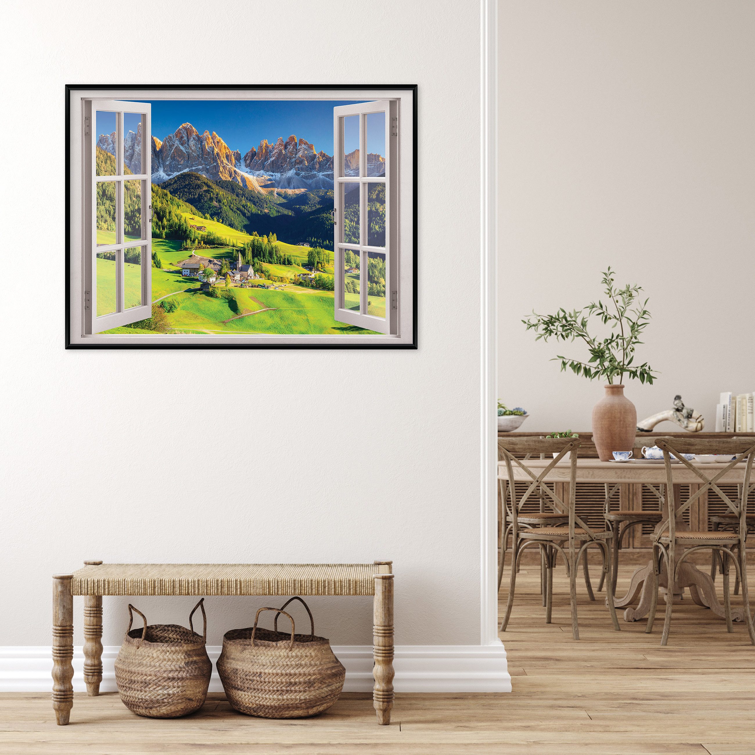 Wallarena Leinwandbild Fensterblick Natur Berge Landschaft günstig online kaufen