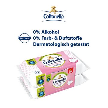 Cottonelle® Toilettenpapier Feuchtes Toilettenpapier, Sensitive Pflegend, 6 x Duo, Feuchttücher (Vorratspack 6 x 84), Toilettentücher