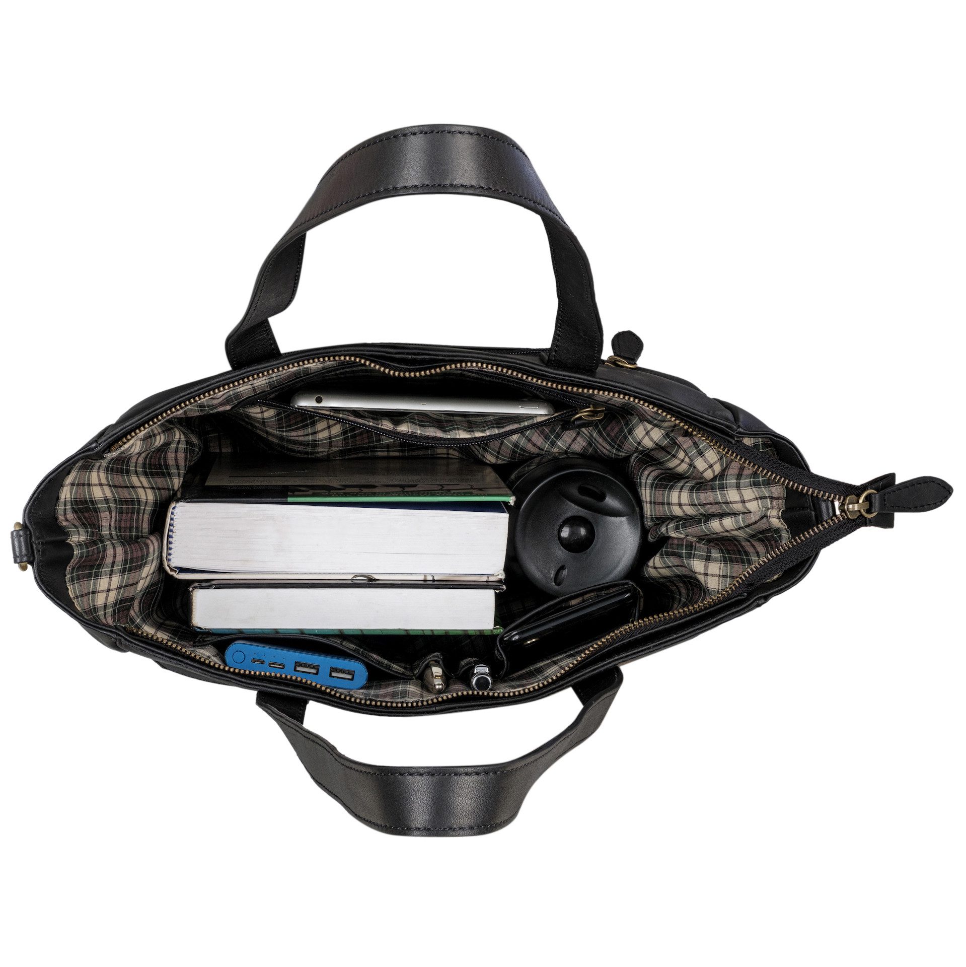 Benthill Shopper Damen Echt Leder Groß Ledertasche Umhängetasche Handtasche Vintage, Schultergurt / Umhängegurt Reißverschlussfach