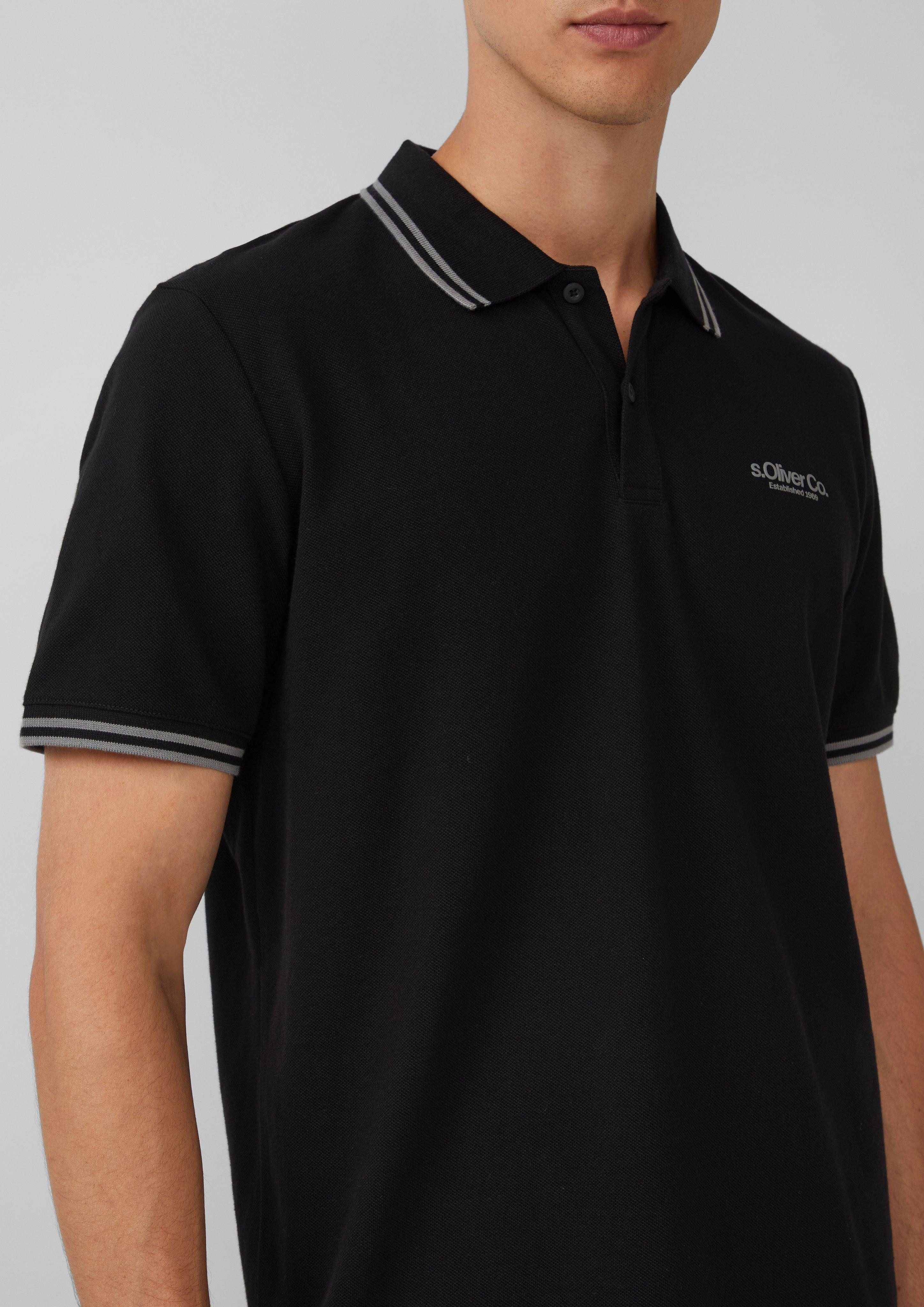 s.Oliver Kurzarmshirt Piqué-Poloshirt mit Kontrastdetails und günstig online kaufen