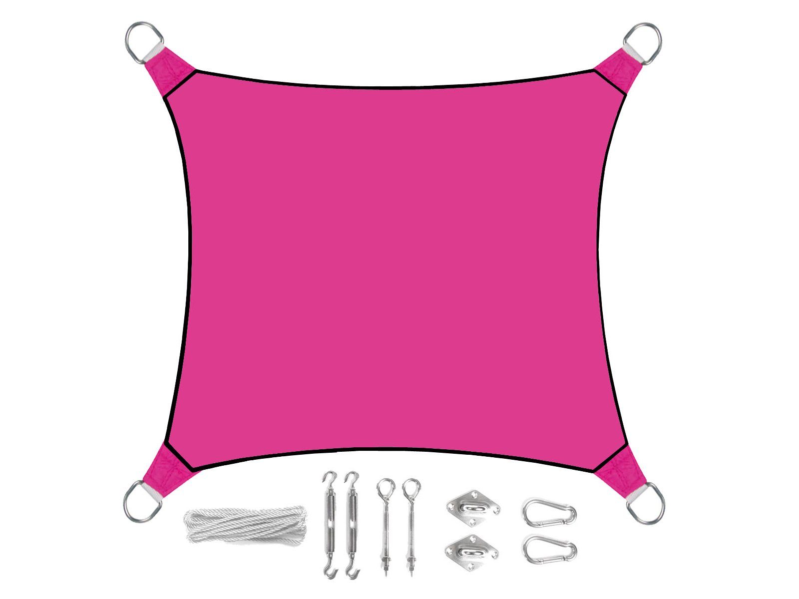 PEREL Sonnensegel, quadratisch 3,6 - 5x5m günstig online kaufen