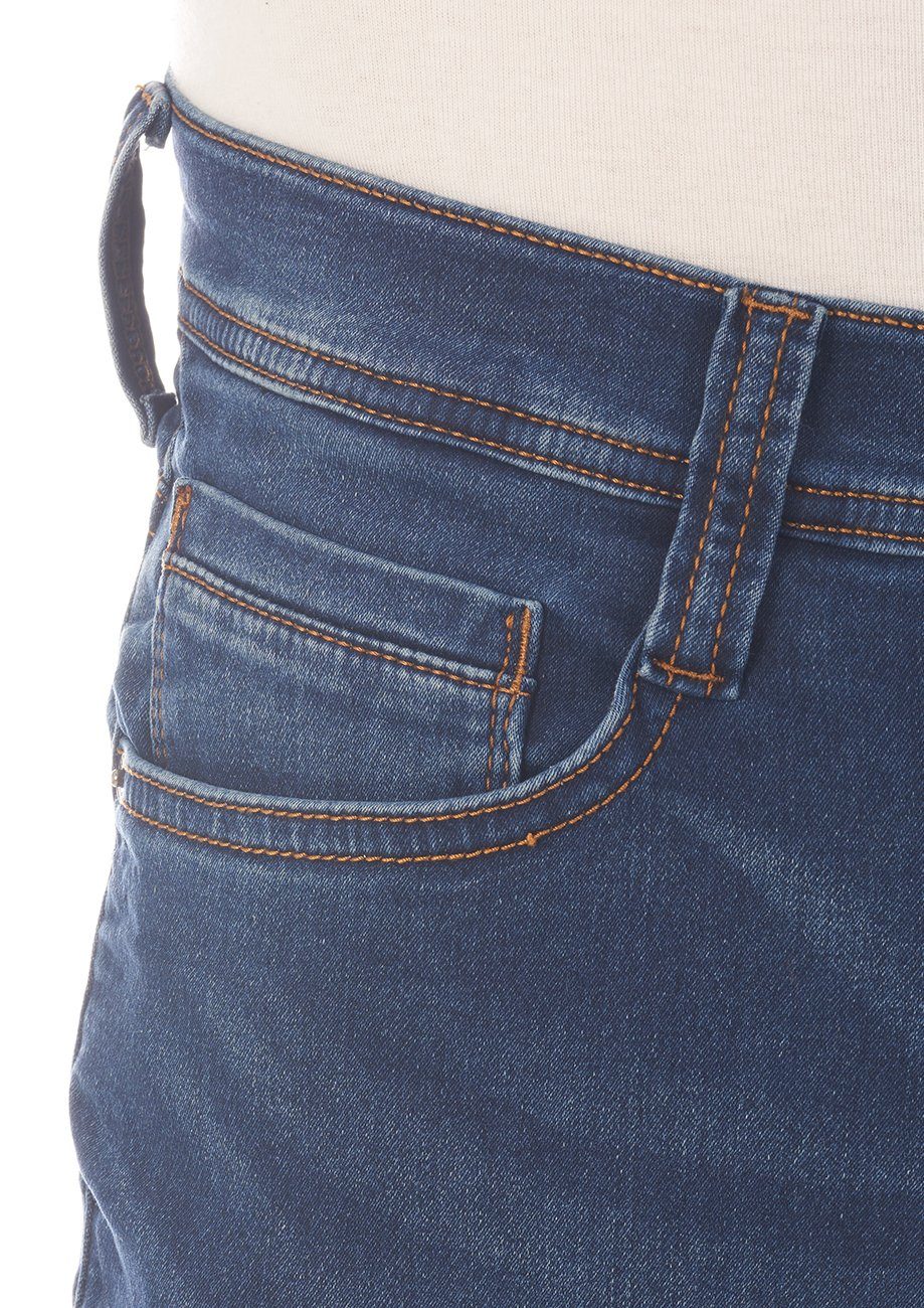 MUSTANG Tapered-fit-Jeans Herren Jeanshose Fit Tapered Slim X Oregon (682) Real Stretch DENIM Hose mit K BLUE Denim