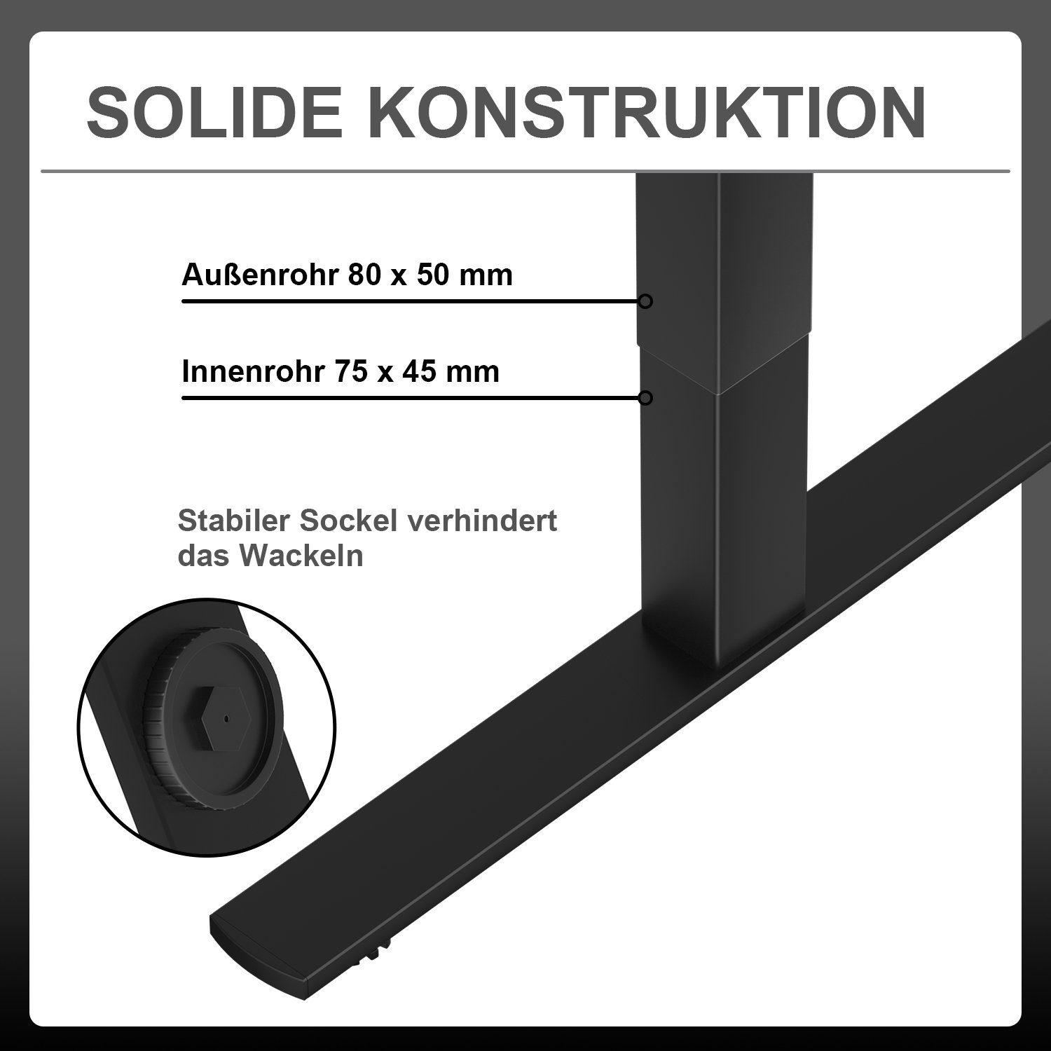 HOMALL Schwarz Super höhenverstellbares Elektrisch Schreibtisch Belastung 100-130cm, Gestell,