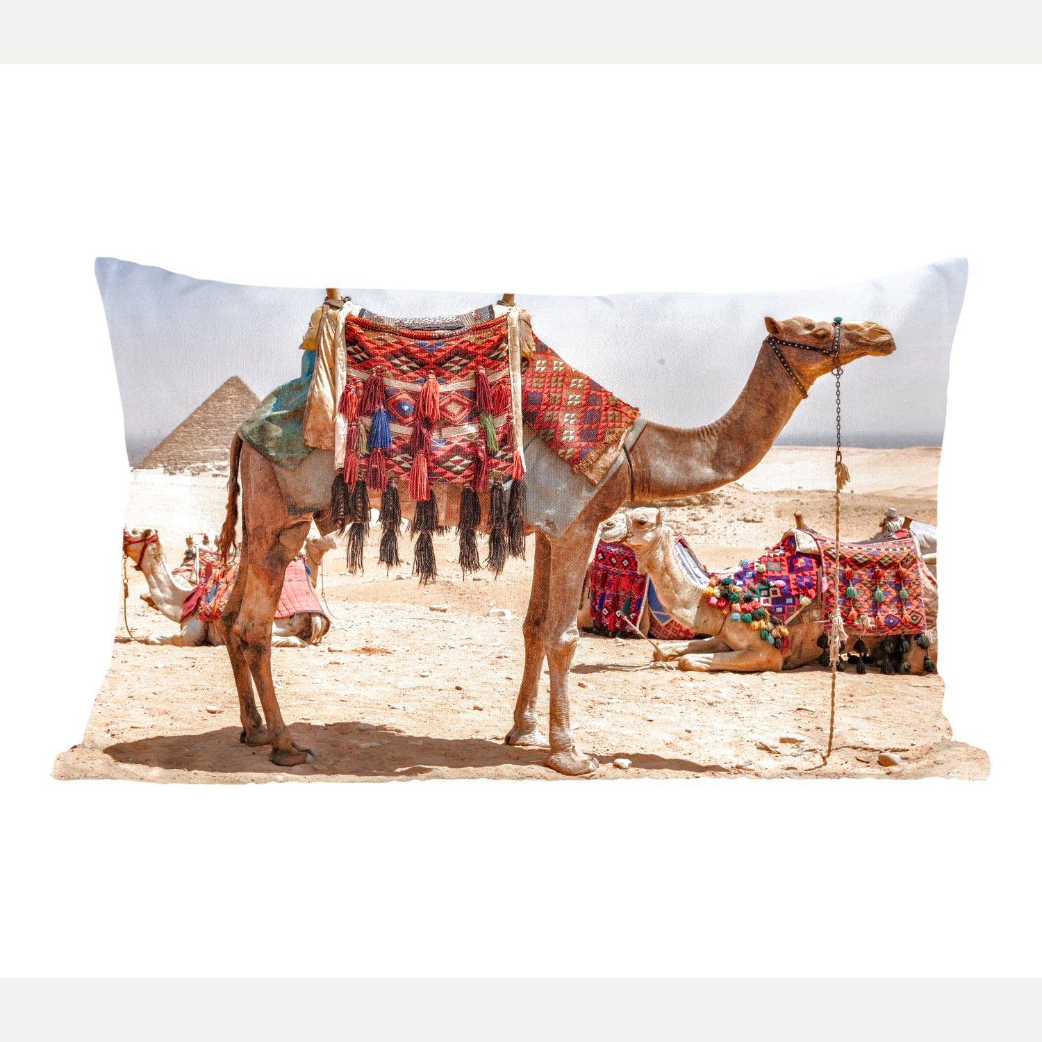 MuchoWow Dekokissen Kamel bereit zum Abflug, Wohzimmer Dekoration, Zierkissen, Dekokissen mit Füllung, Schlafzimmer