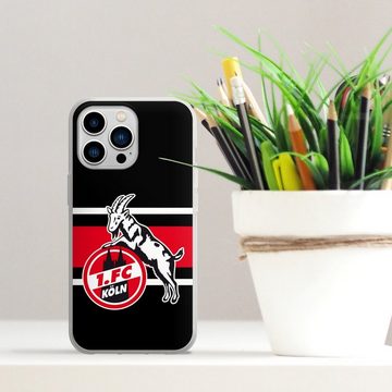 DeinDesign Handyhülle 1. FC Köln Offizielles Lizenzprodukt Colour Stripes 1.FC, Apple iPhone 13 Pro Silikon Hülle Bumper Case Handy Schutzhülle