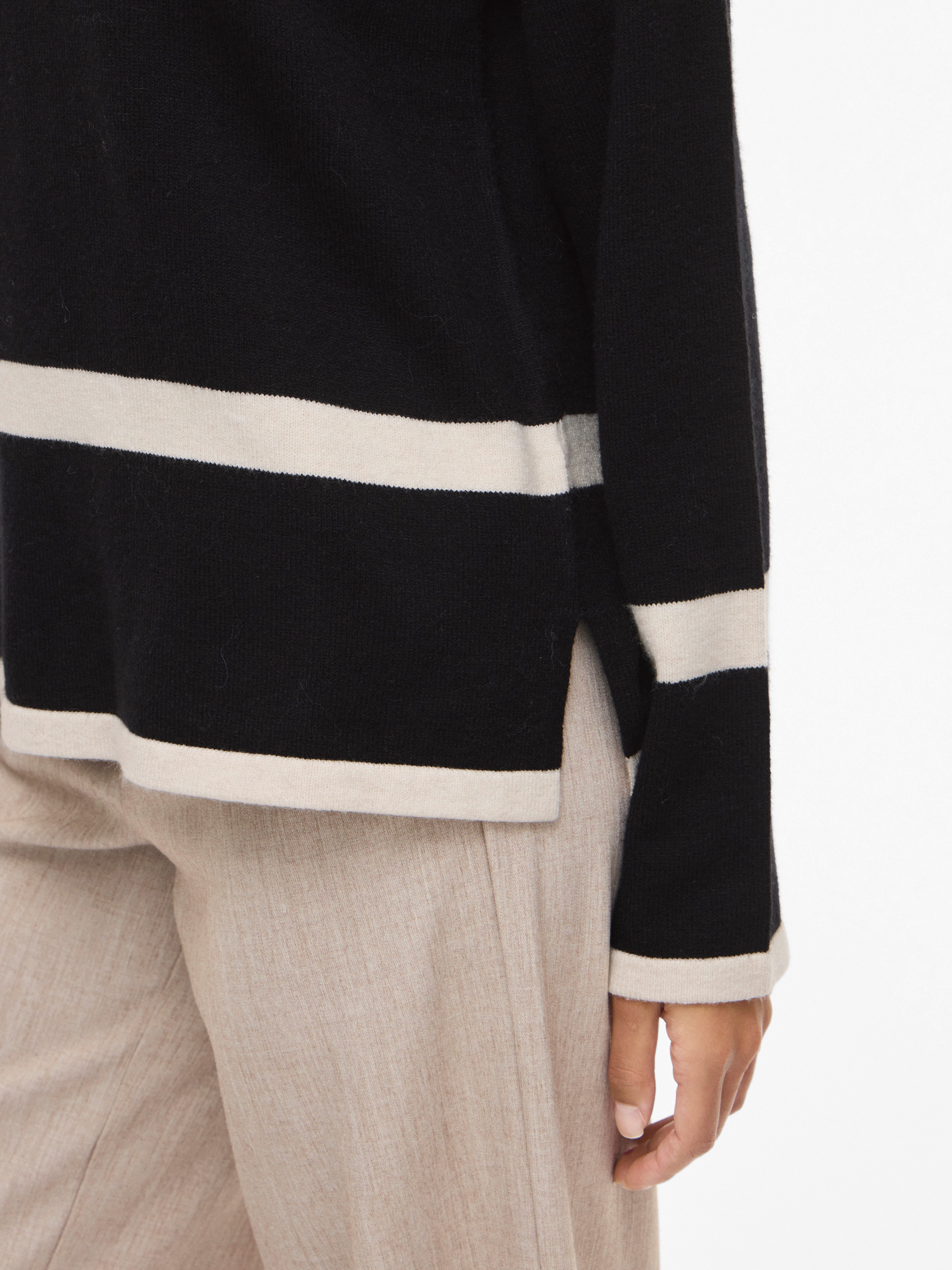 Vila Rundhalspullover VIRIL O-NECK OVERSIZE L/S KNIT TOP- NOOS Materialmix, oversize