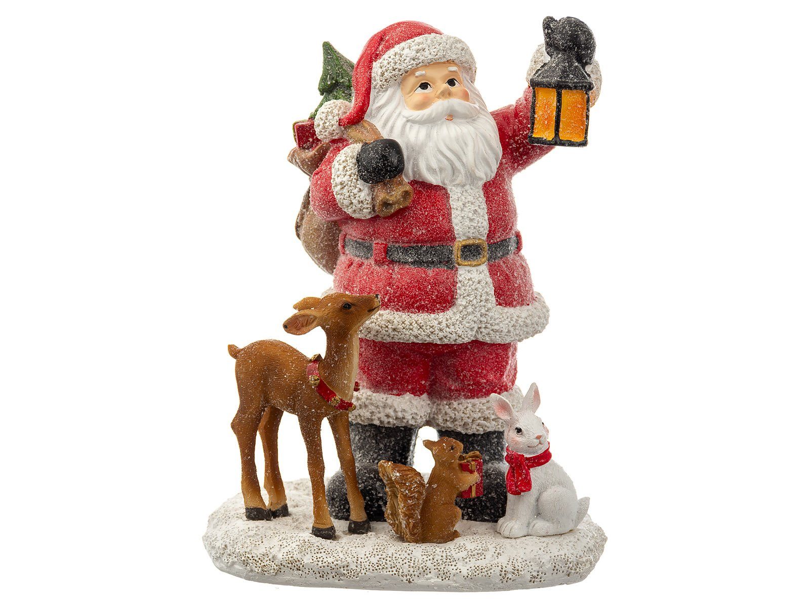 Timstore Weihnachtsmann 233971 Weihnachtsmann Santa mit Waldbewohner (1 St), weihnachtliche Deko