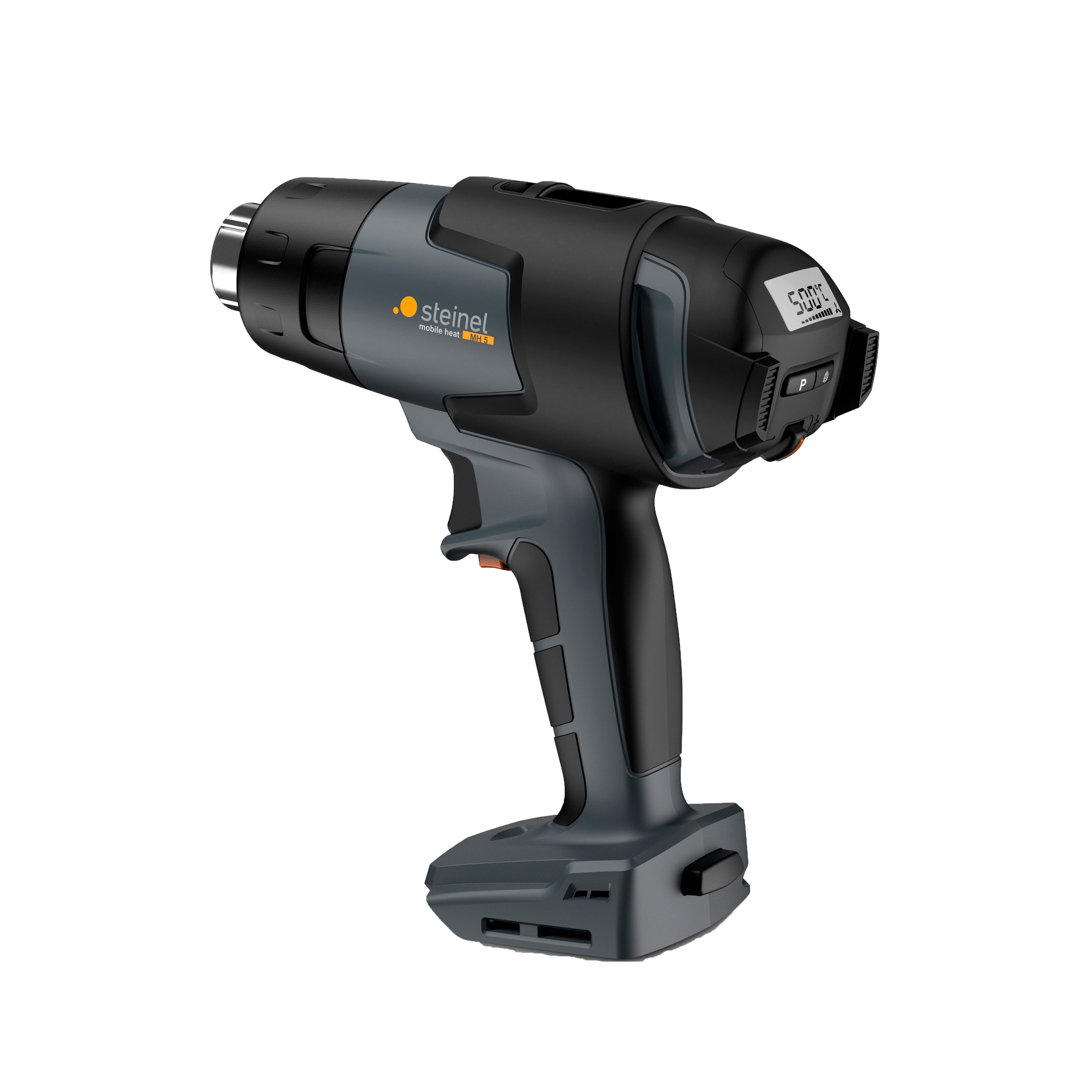 steinel Akku-Heißluftgebläse MobileHeat 5 inkl. 8,0Ah Akku und Ladegerät, 900.0 in W, bis max. 500.0 °C, Grau, Keramikheizung, 900W