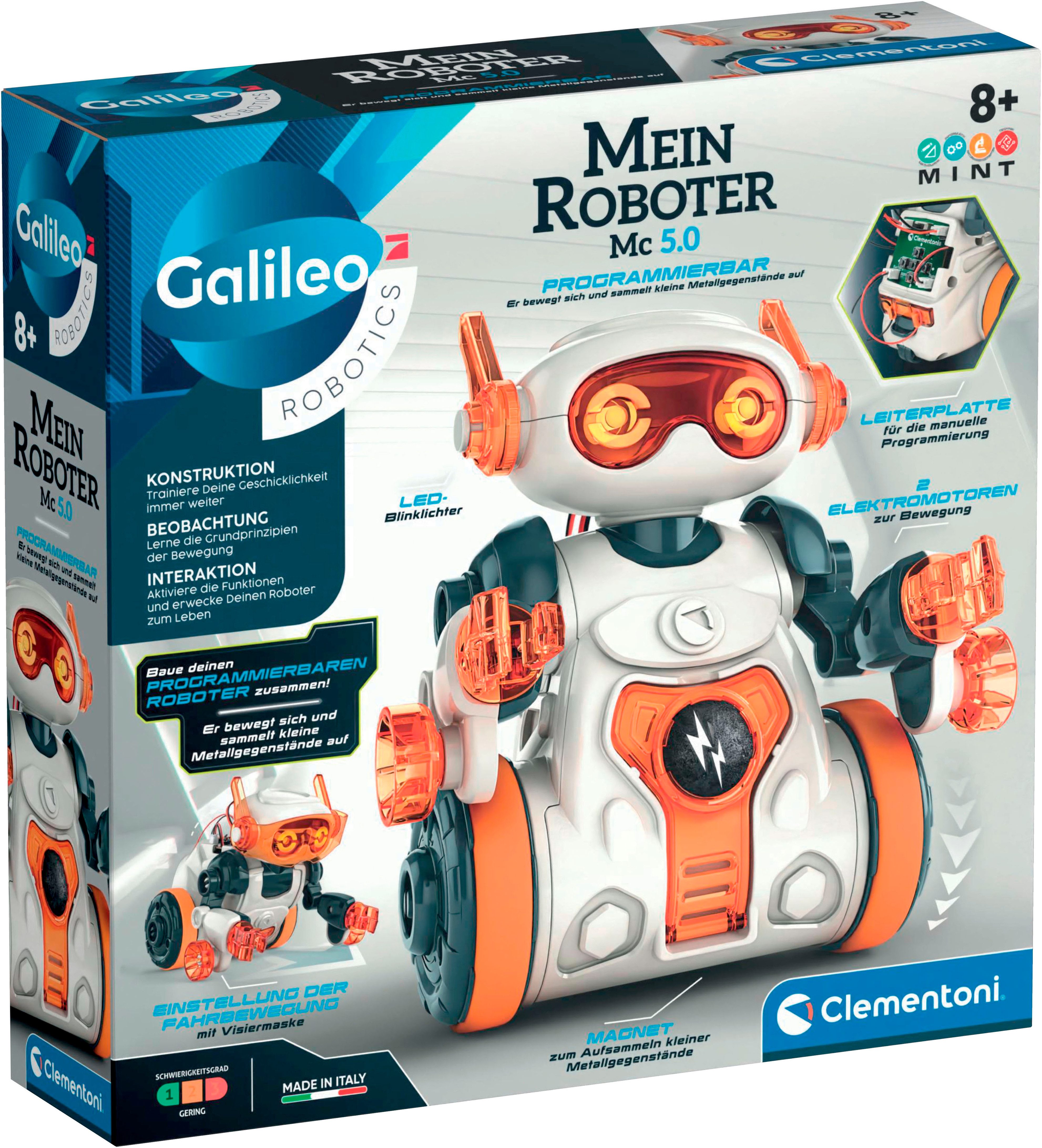 Clementoni® Experimentierkasten Galileo, Mein Roboter MC5.0, Made in Europe