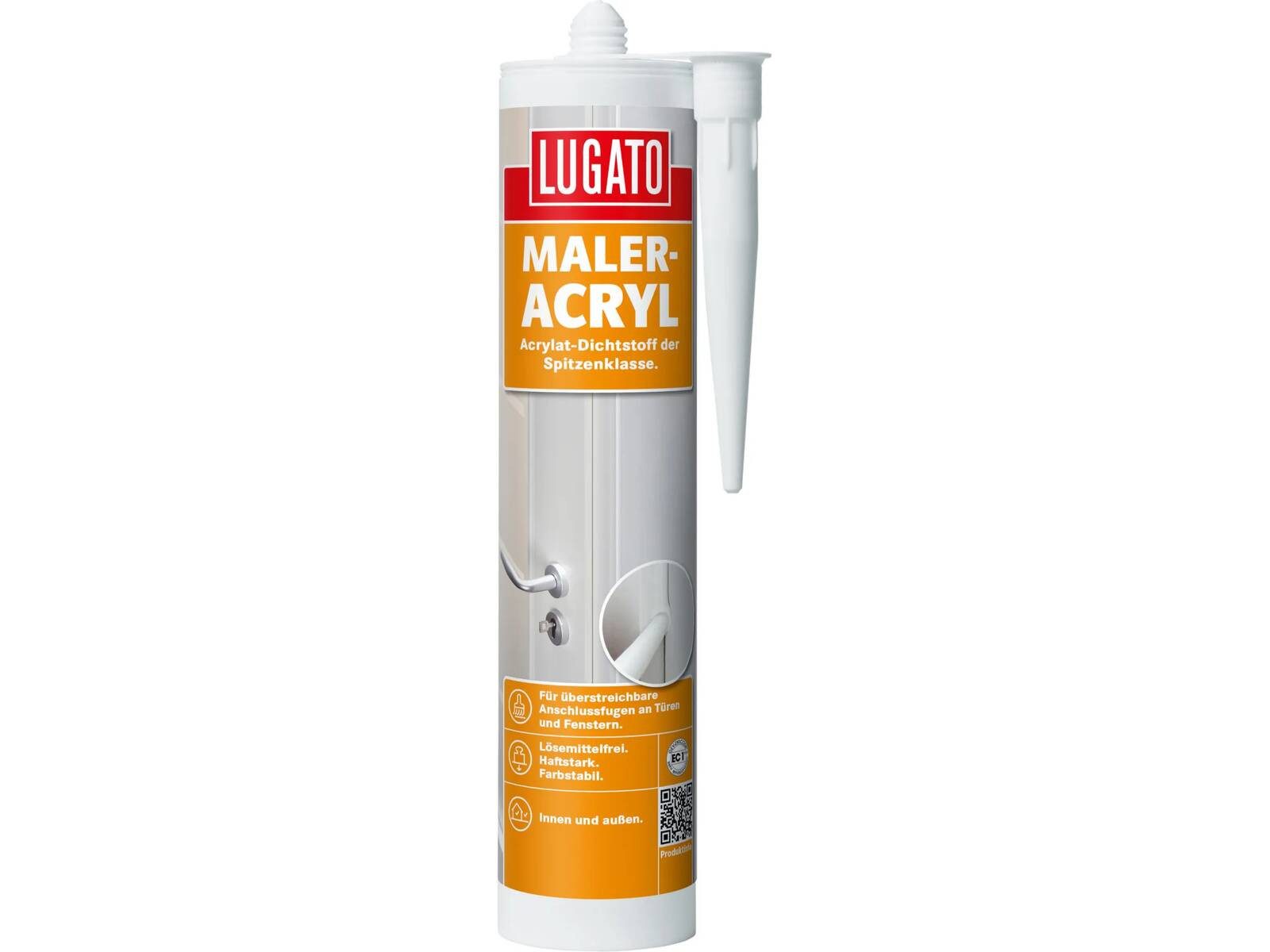 Lugato Dichtstoff Maleracryl, (Einzeln, für Innen & Außen), lösemittelfrei, haftstark, überstreichbar