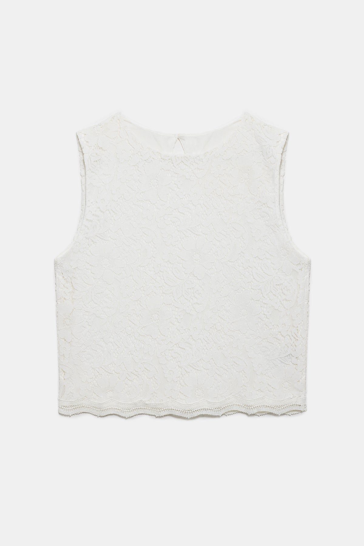 Blusentop Ärmellose Bluse mit Spitzenstickerei