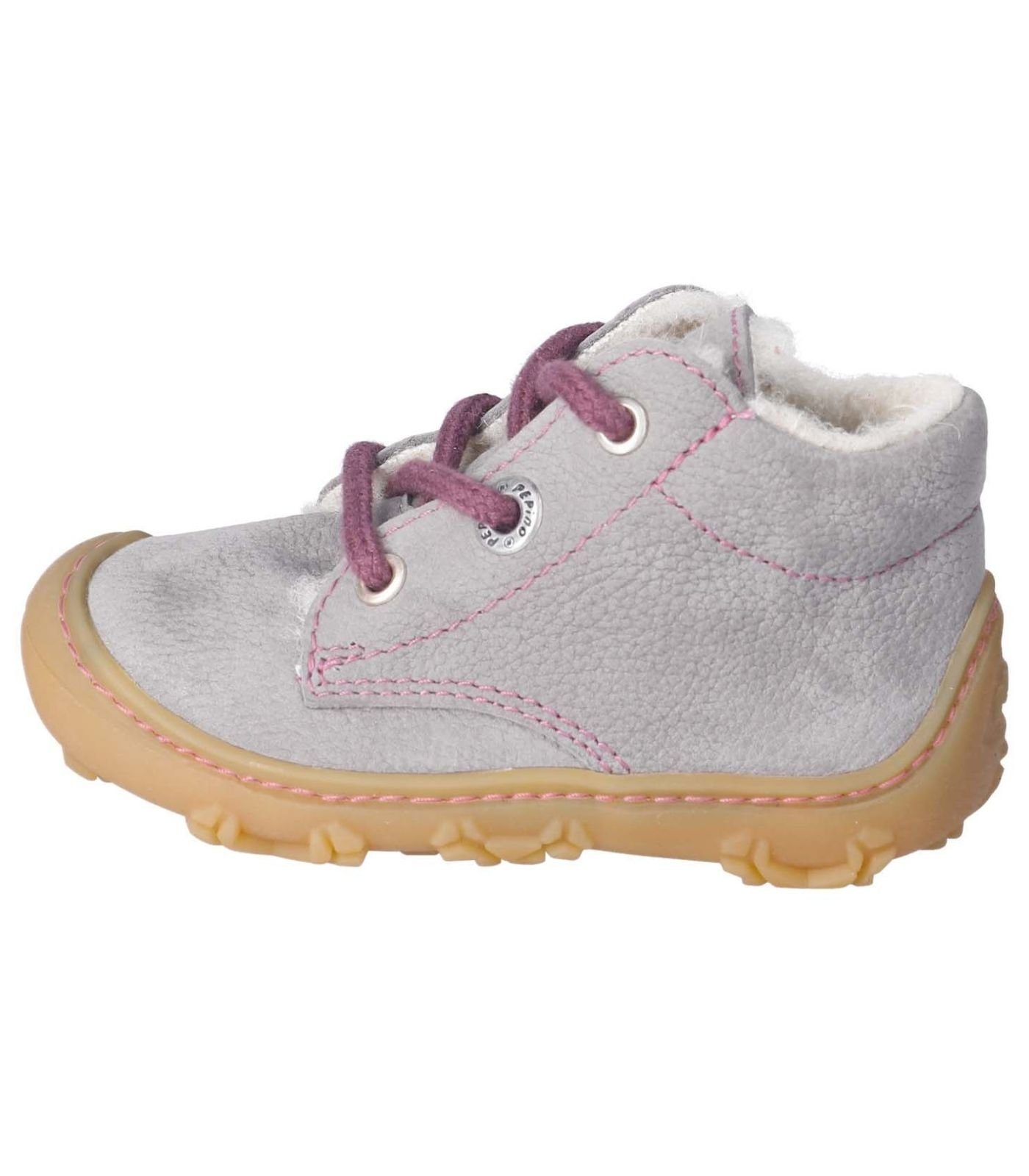 Lauflernschuh Grau Ricosta Leder Pink Halbschuhe Pepino