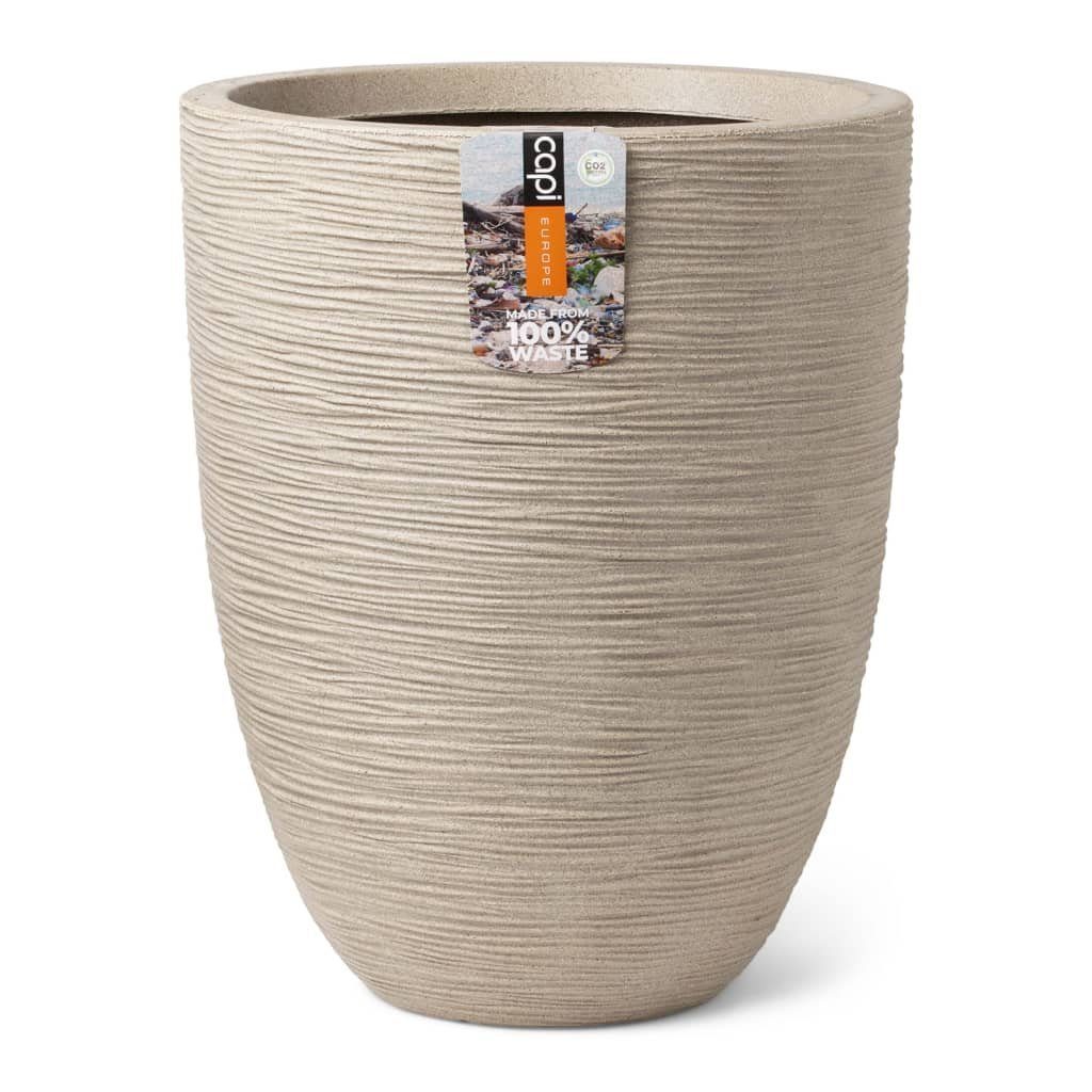 Capi Blumentopf Vase Waste Rib Elegant Niedrig 34x46 cm Terrazzo Beige (1 St) | Pflanzkübel