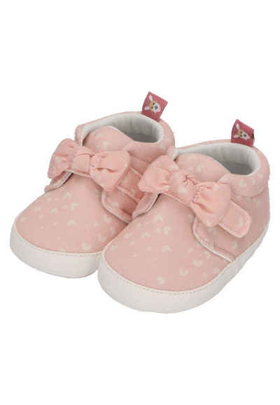 Sterntaler® Babyschuh Herz Krabbelschuh (1-tlg., Baby Hausschuhe mit Schleife, Babyschuhe weich) Krabbelschuhe Baby mit Klettverschluss und Anti-Rutsch-Sohle