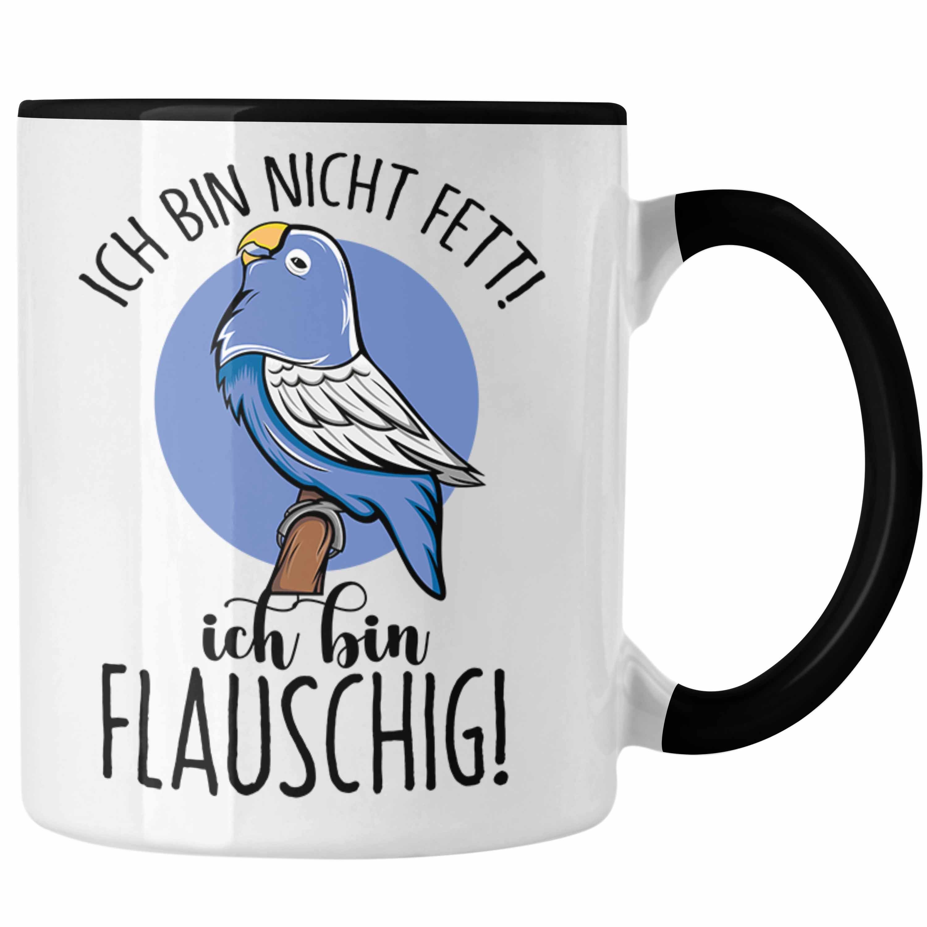 Trendation Tasse Lustige Papagei-Tasse Geschenk für Papagei-Besitzer Schwarz