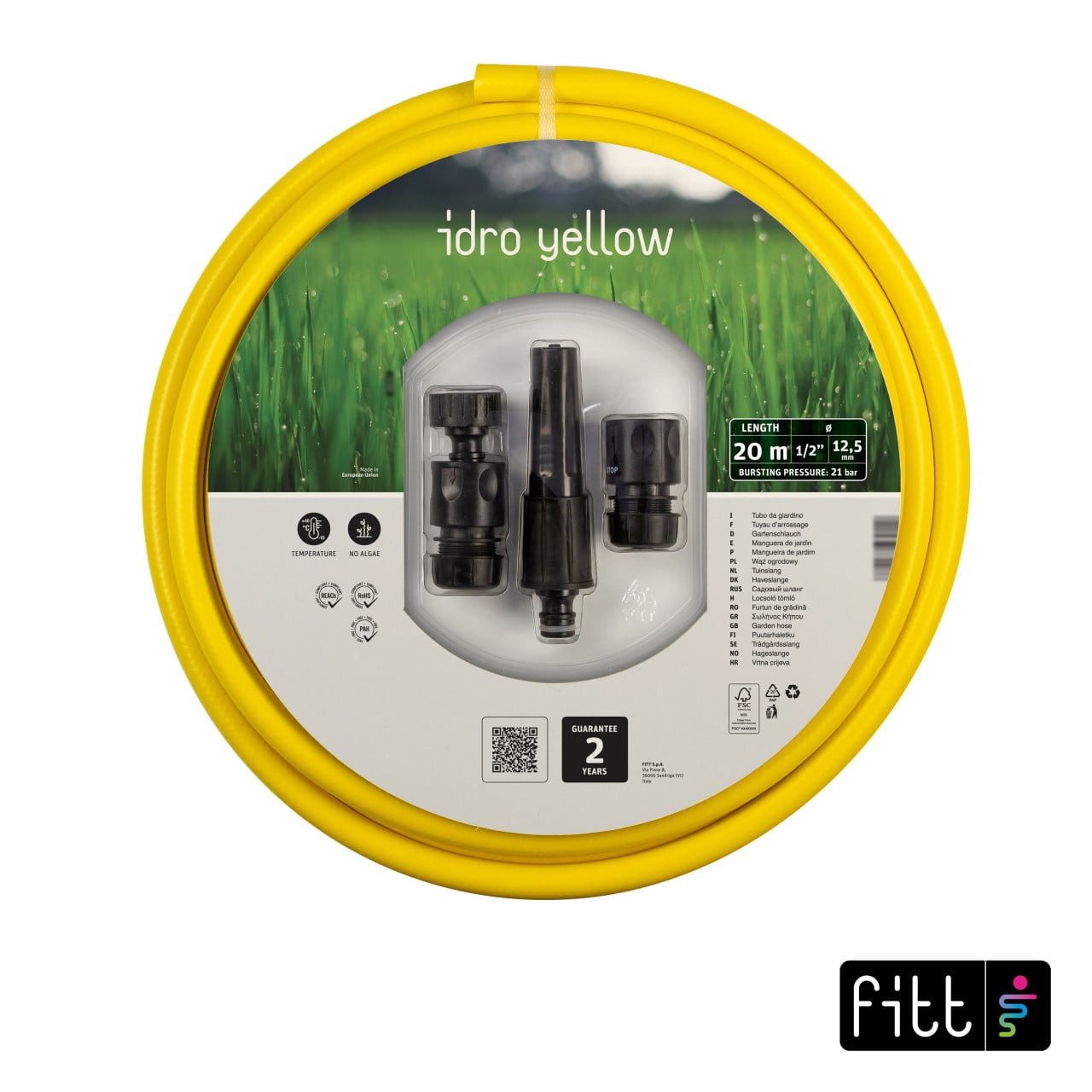 FITT Gartenschlauch Fitt Gartenschlauch Idro Yellow 1/2 20 m mit