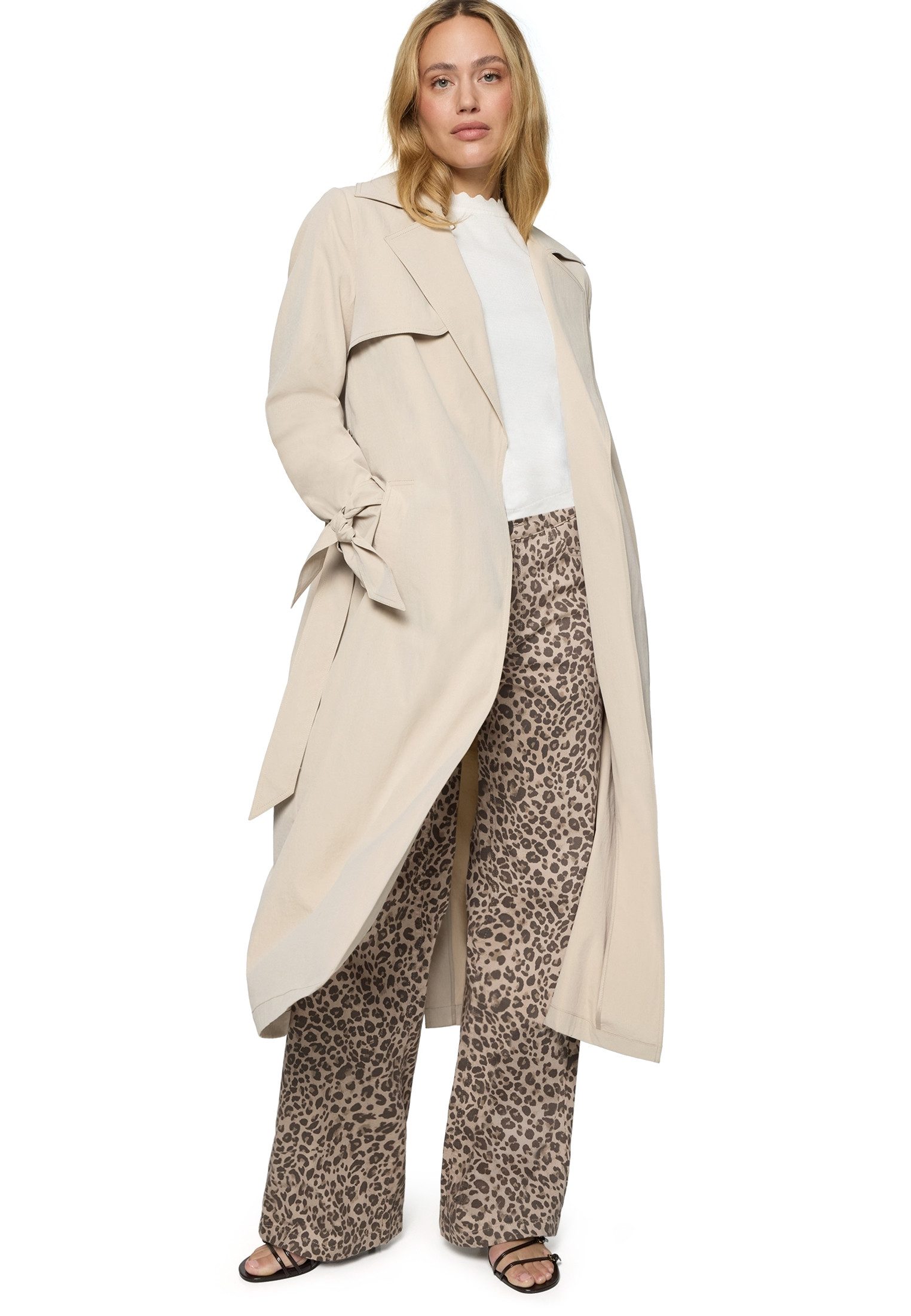 Zero Langmantel Damen mit Bindegürtel