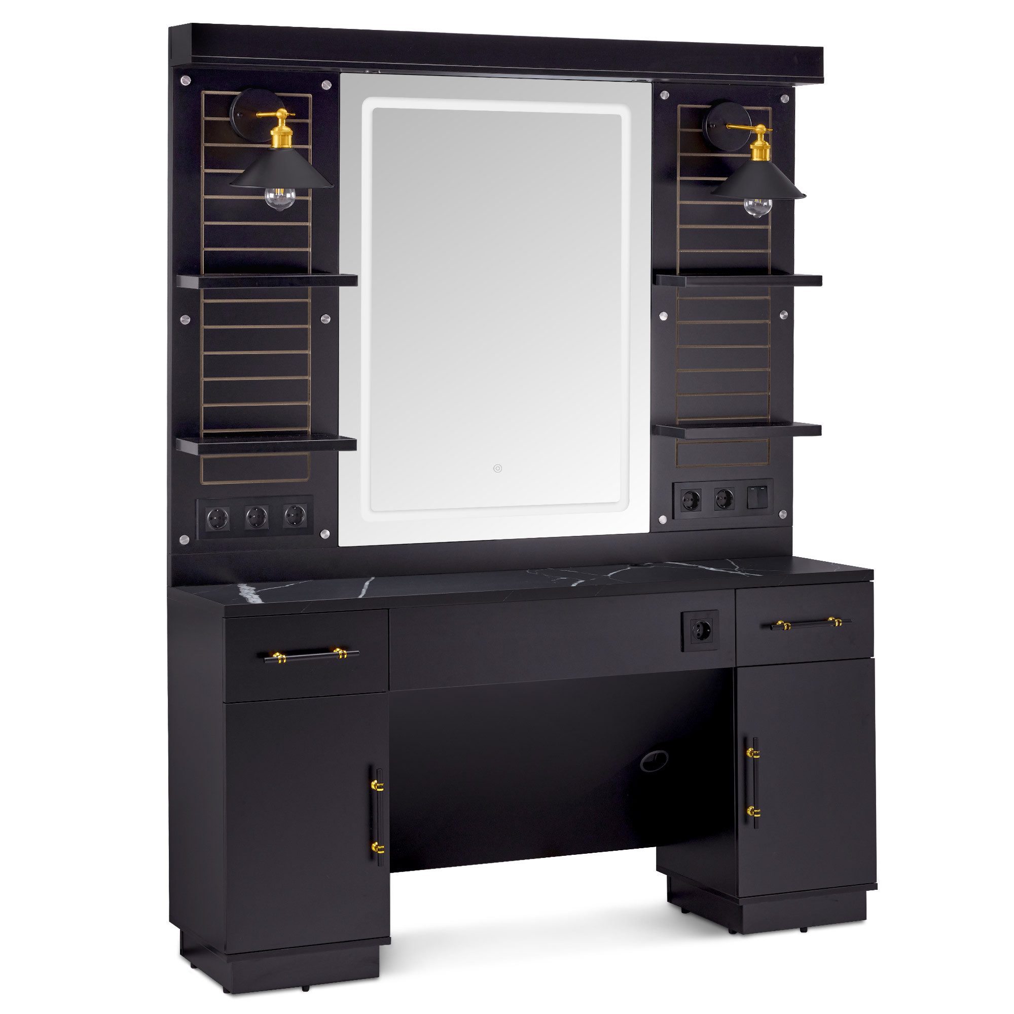 Barberpub Spiegelschrank BarberPub Friseurplatz mit Ablagen & Schubladen, S günstig online kaufen