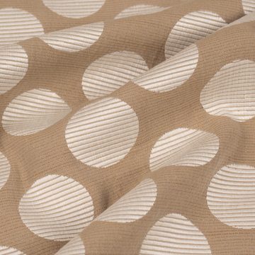 Prestigious Textiles Stoff Dekostoff Jacquard Polsterstoff Pia Stone Kreise beige 1,45m Breite