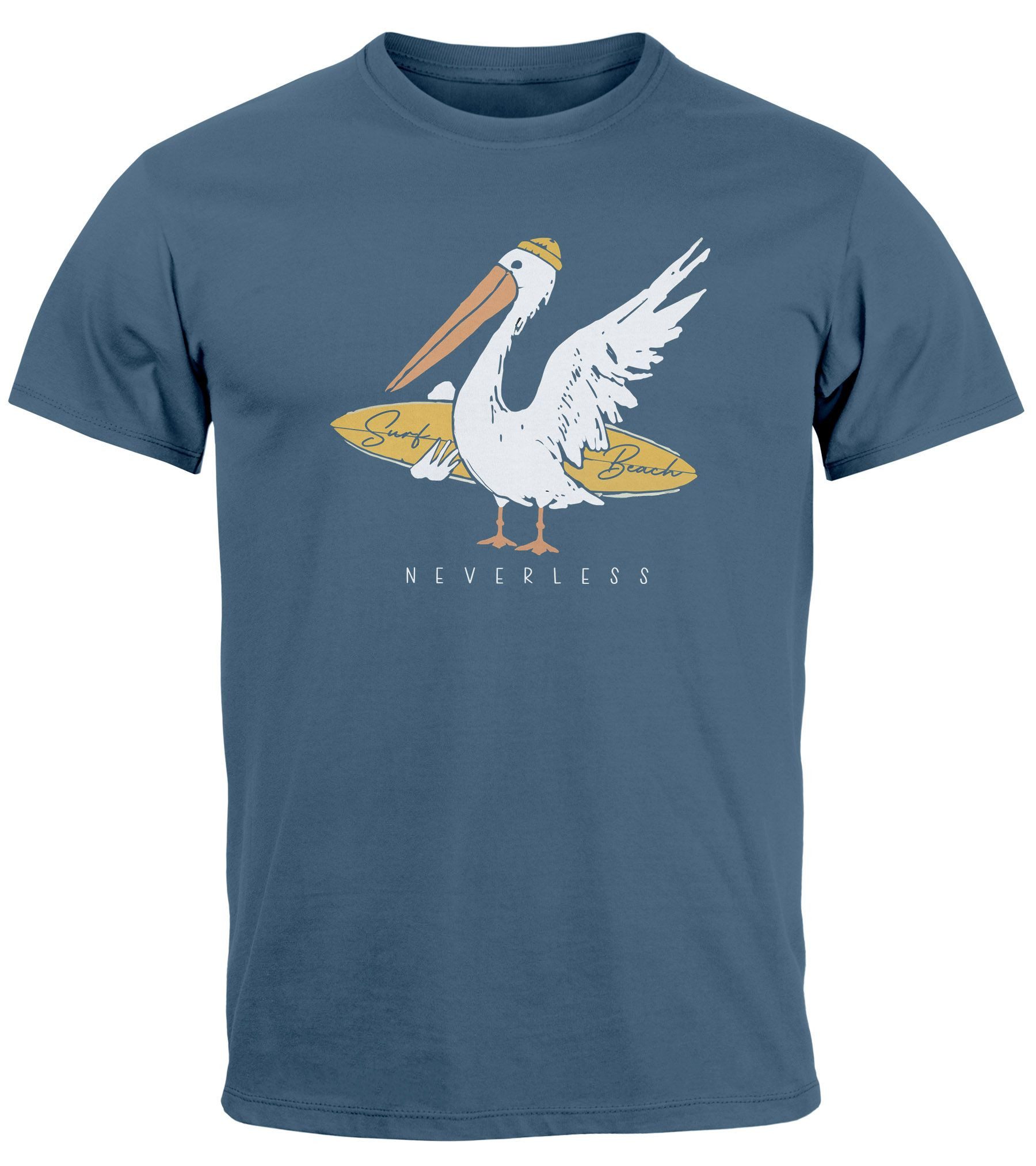 Neverless Print-Shirt Herren T-Shirt Pelikan Print günstig online kaufen