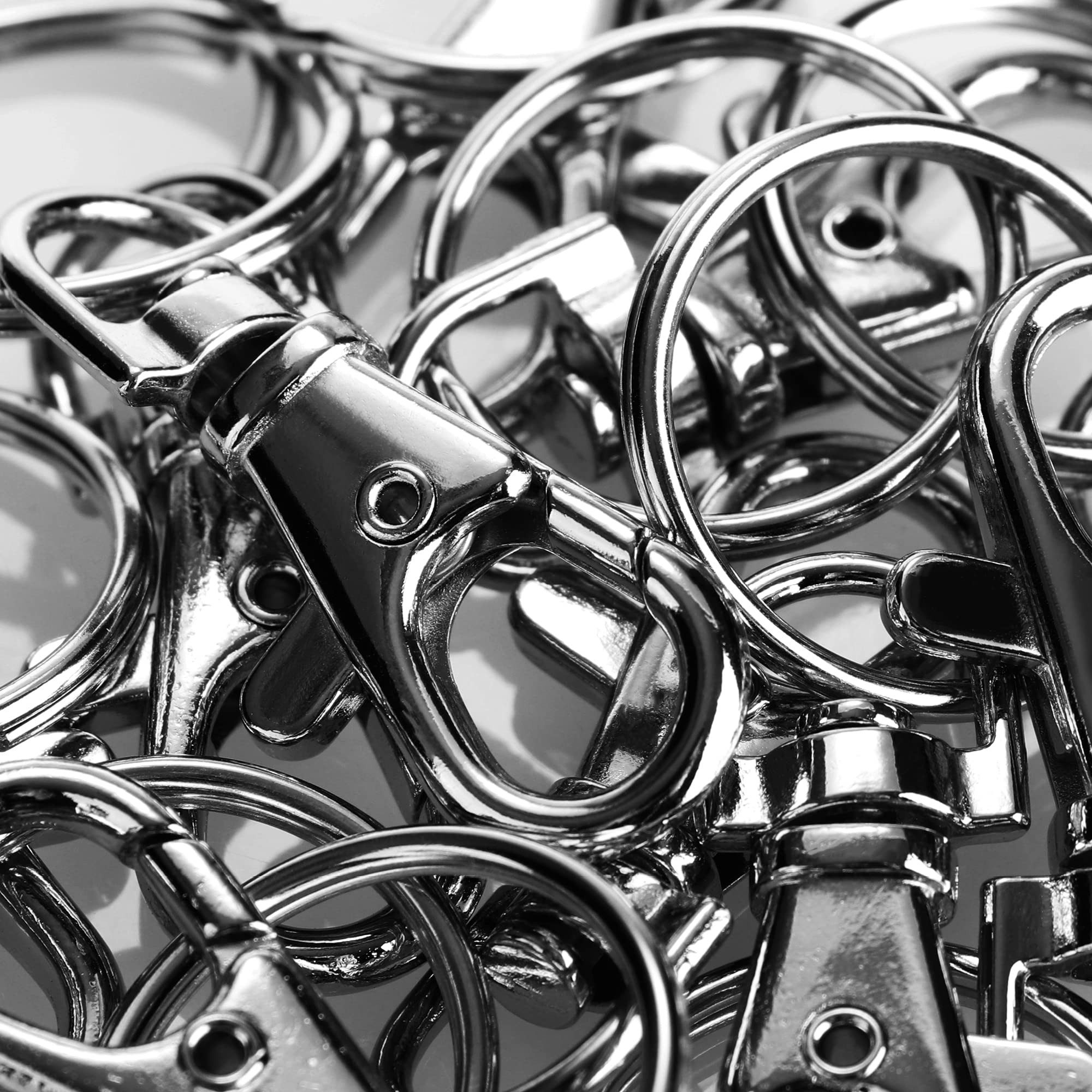 com-four Karabiner Karabinerhaken mit Schlüsselring, (20 St), Karabiner mit Drehgelenk für Schlüsselanhänger - 55 mm – Bild 4 von 5