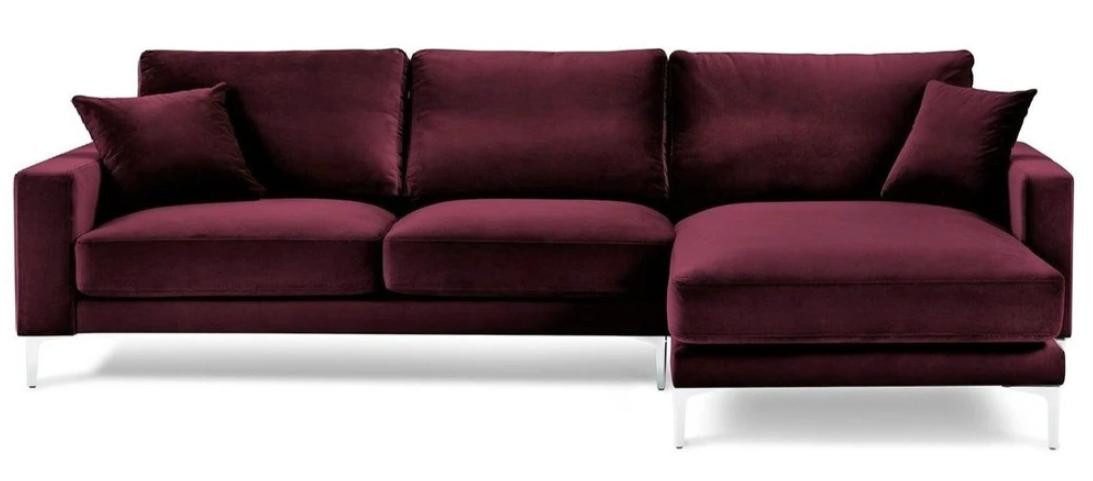 Xlmoebel Ecksofa Bordeaux Rote Eckcouch Design Polster Sofa Sofas Italienische Möbel, 1 Teile, Hergestellt in Europa