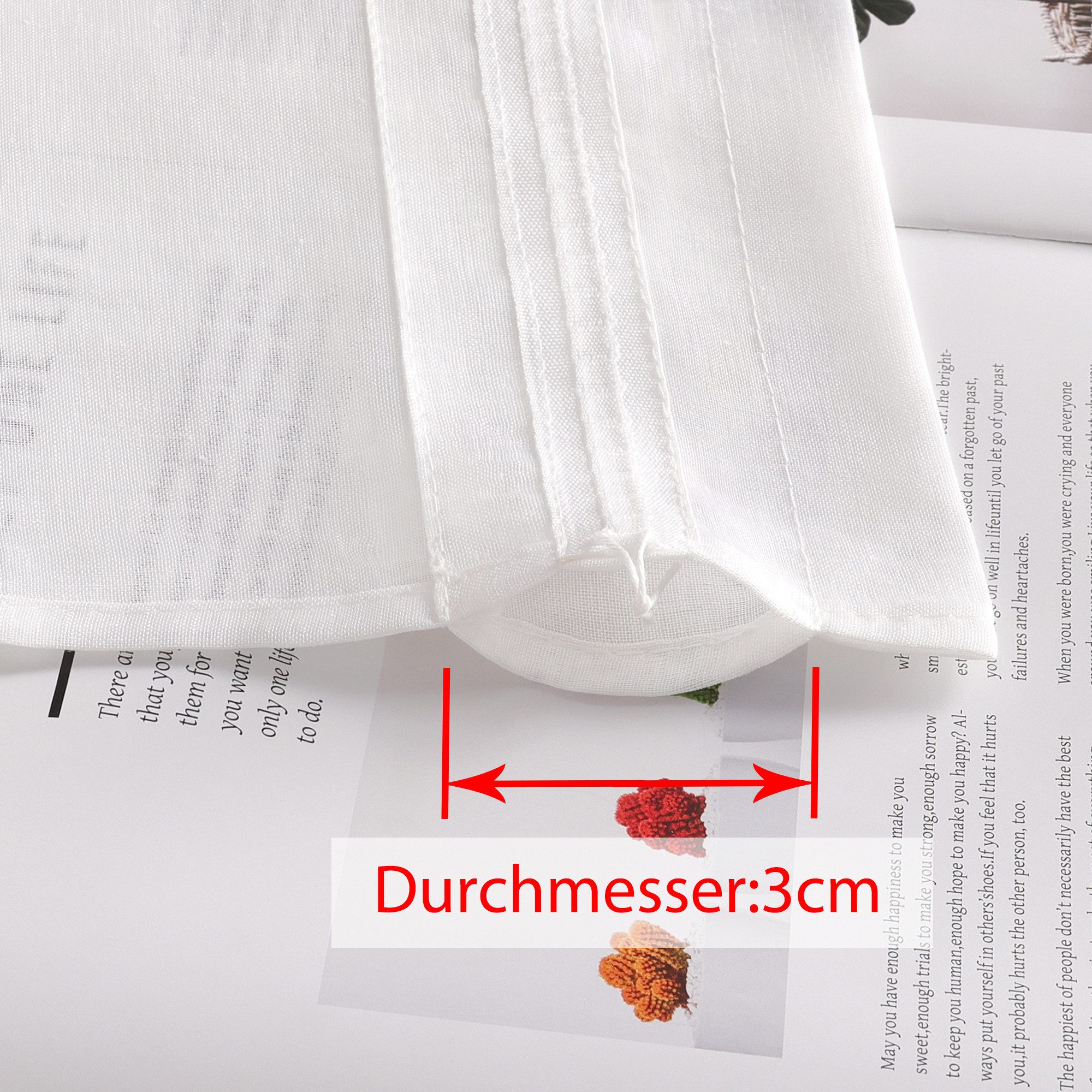 Joyswahl Scheibengardine (2 St), Stangendurchzug, halbtransparent, Leinenoptik, Landhaus Cáfe Gardinen Küche Kurz Bistrogardinen Weiß Kurzstores