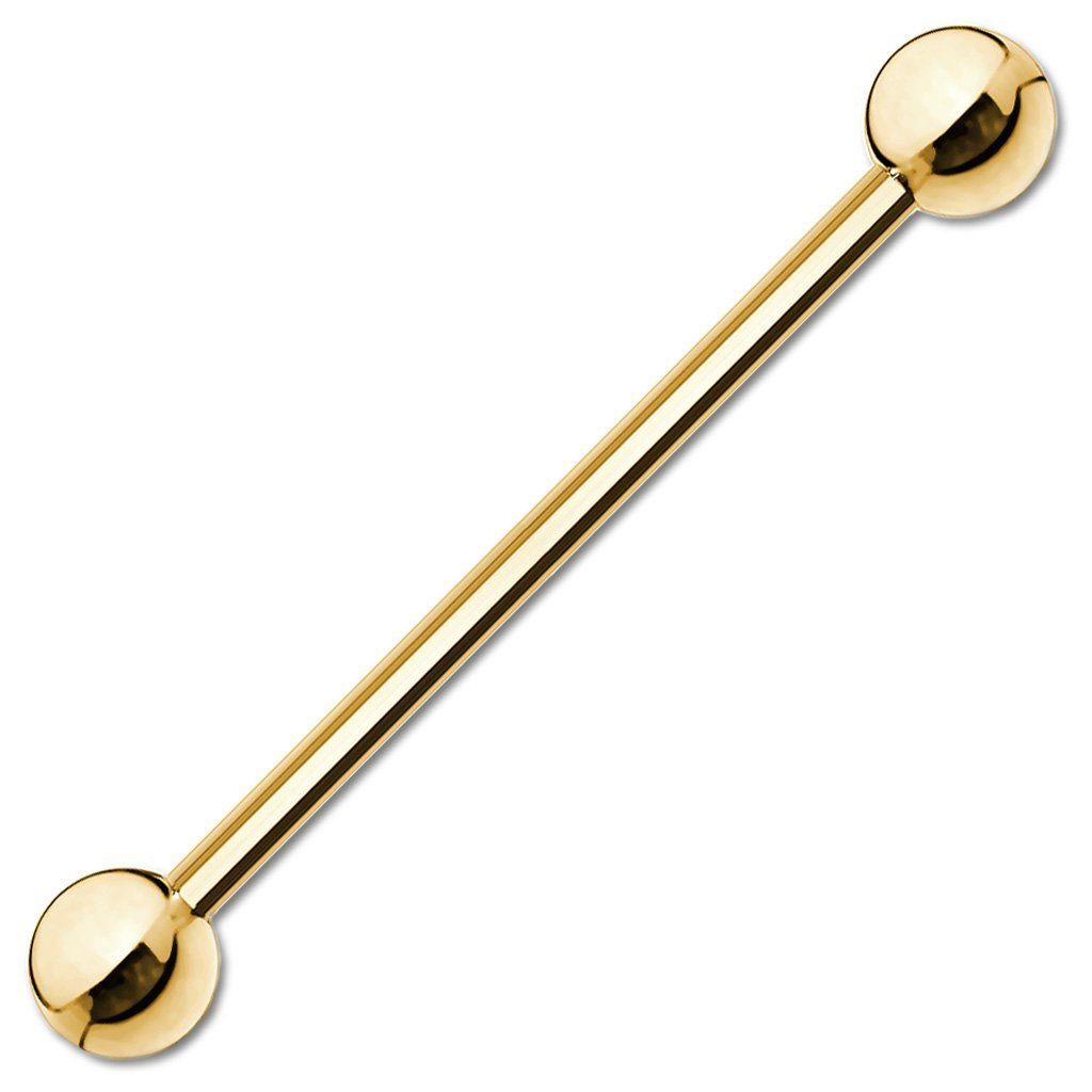 x Stab Stecker Industrialpiercing Cartilage x Gold 1,6 Barbell (1-tlg), viva-adorno Piercing-Set Edelstahl Ohrpiercing Piercing 5mm 38