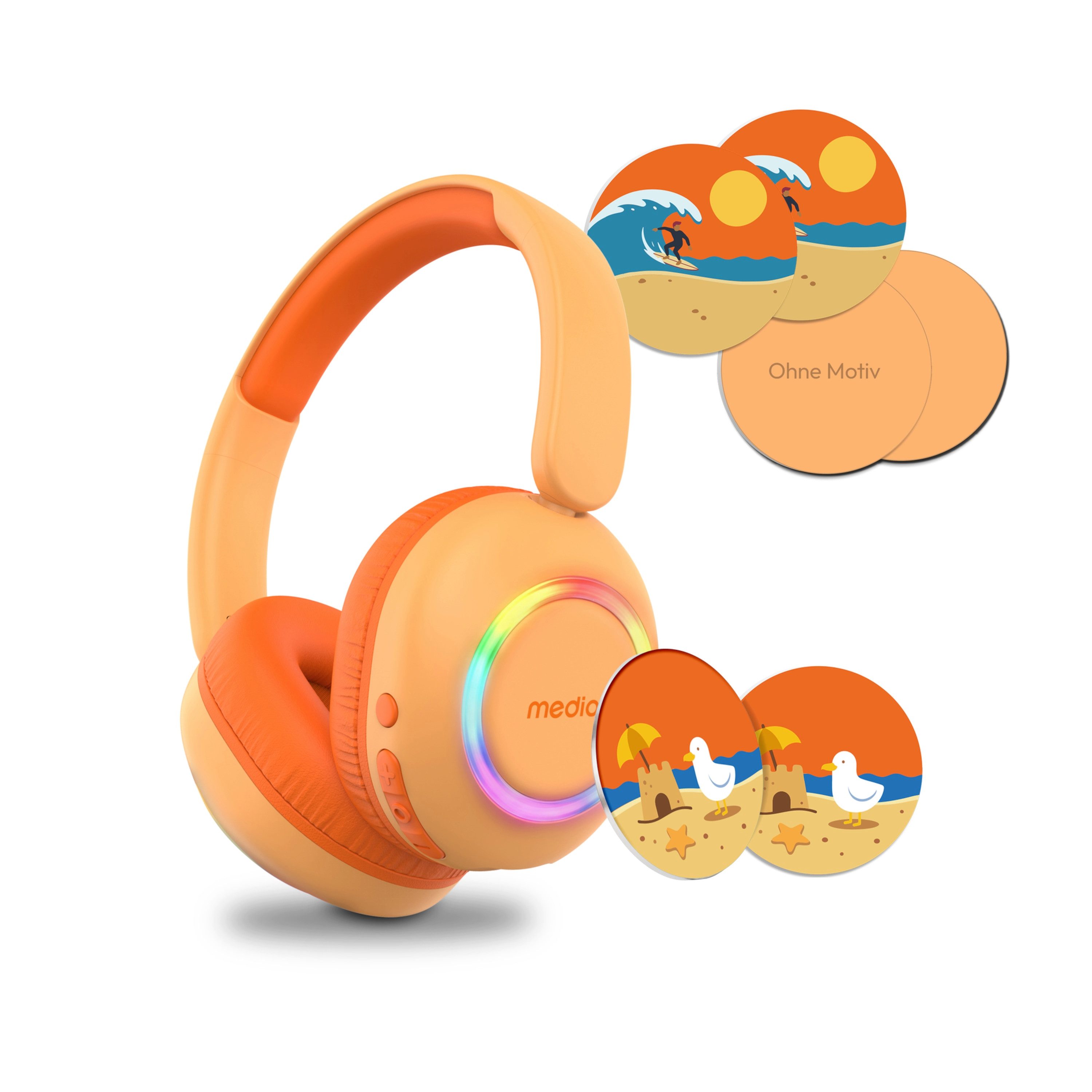 Medion® Kinder Kopfhörer MEDION LIFE HE-1 MD 400014 Kopfhörer (Aufladbare Akku, AUX-Eingang, Für Kinder, Integrierte Akku, Integriertes Mikrofon, Bluetooth 5.4, LIFE HE-1 KIDS) von Medion®