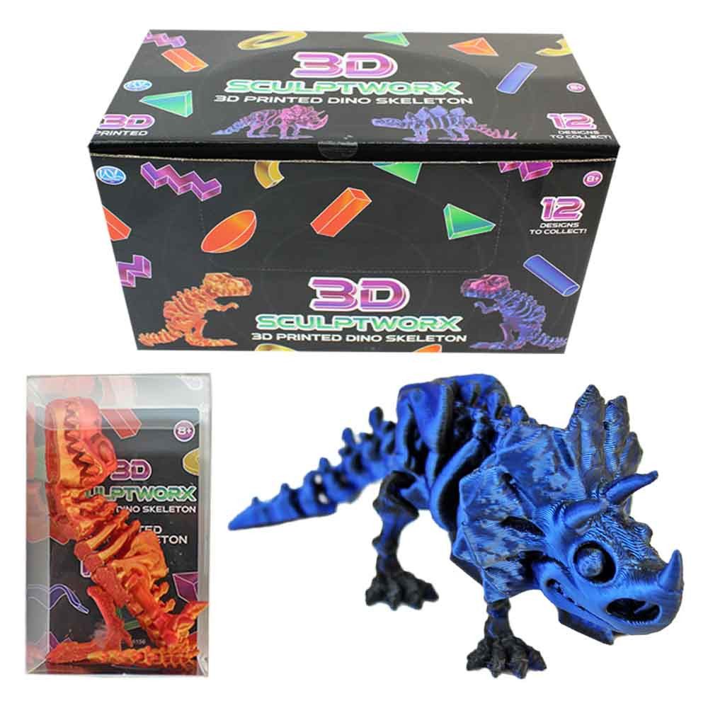 Landahl & Baumann Spielfigur 36 Stück 3D Dino Skelett - 12 Motive - ca. 11 cm, (36-tlg)