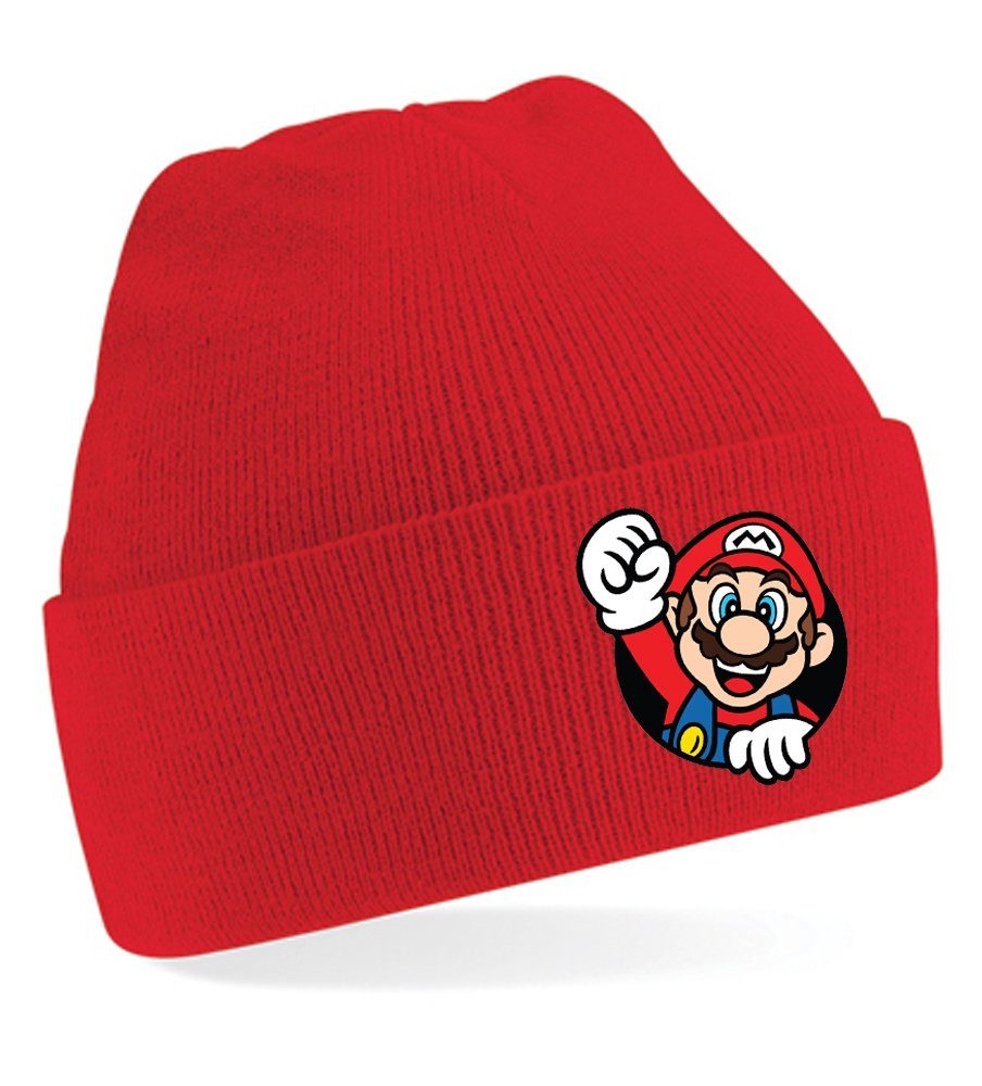 Blondie & Brownie Beanie Unisex Erwachsenen Mütze Super Mario Faust Konsole Gaming Rot