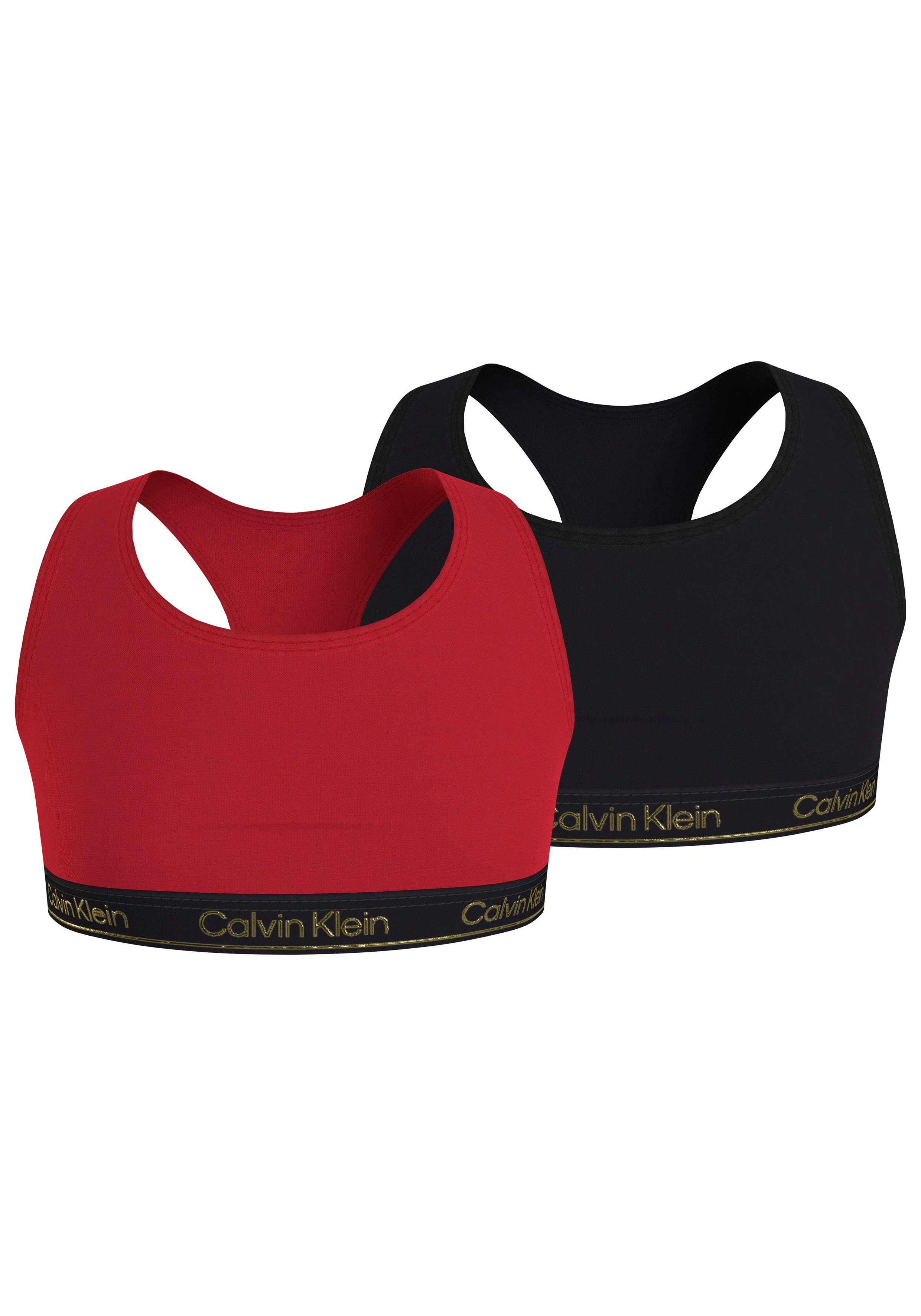 Klein 2er-Pack) in Underwear 2PK angesagten Calvin Bralette (Packung, Redglare/Pvhblack BRALETTE Farben
