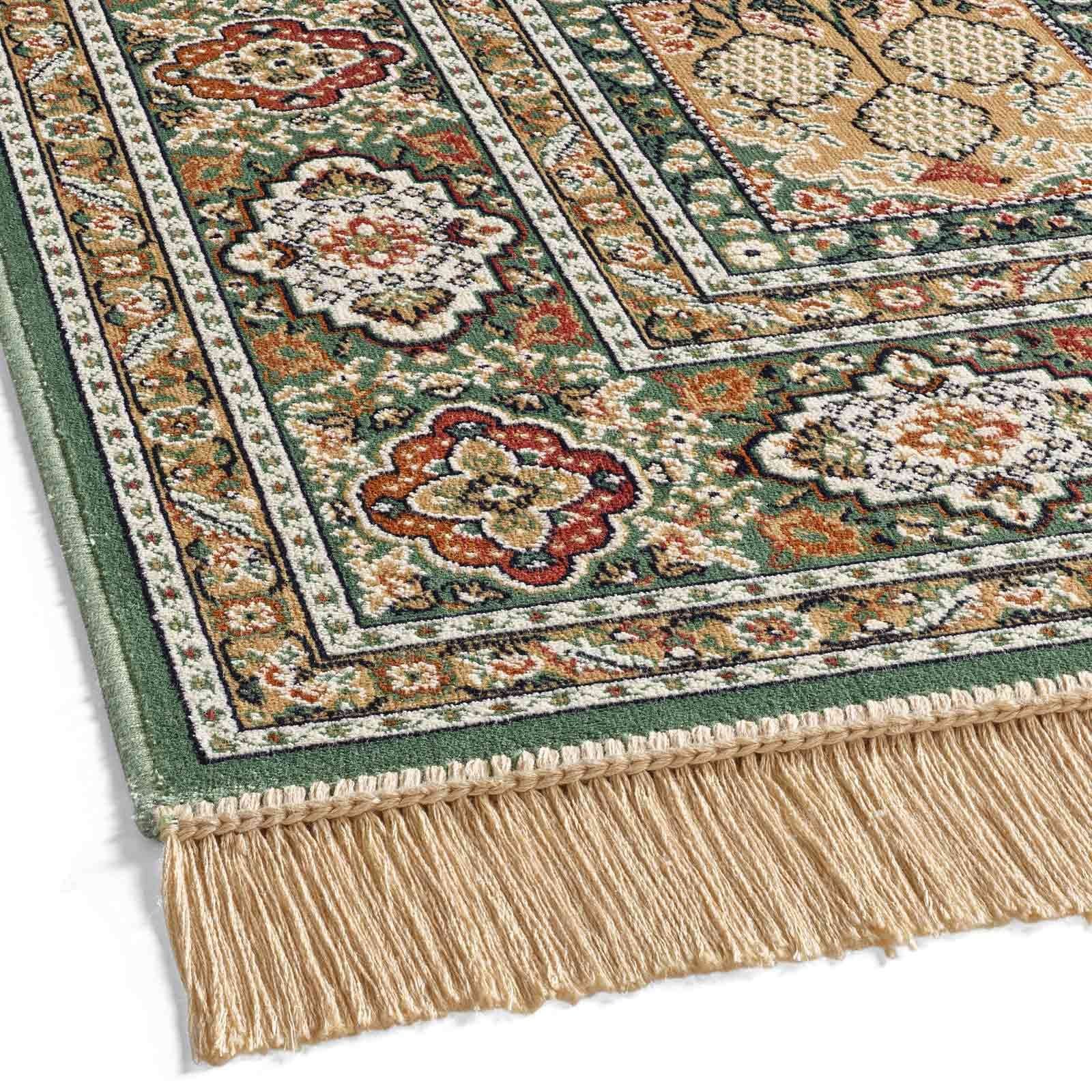 TaraCarpet Teppich Palazzo Royal Vintage Felder Moud, rechteckig, Höhe: 6 mm, Felder Seiden Optik grün Wohnzimmer Schlafzimmer Esszimmer 95x140 – Bild 3 von 5