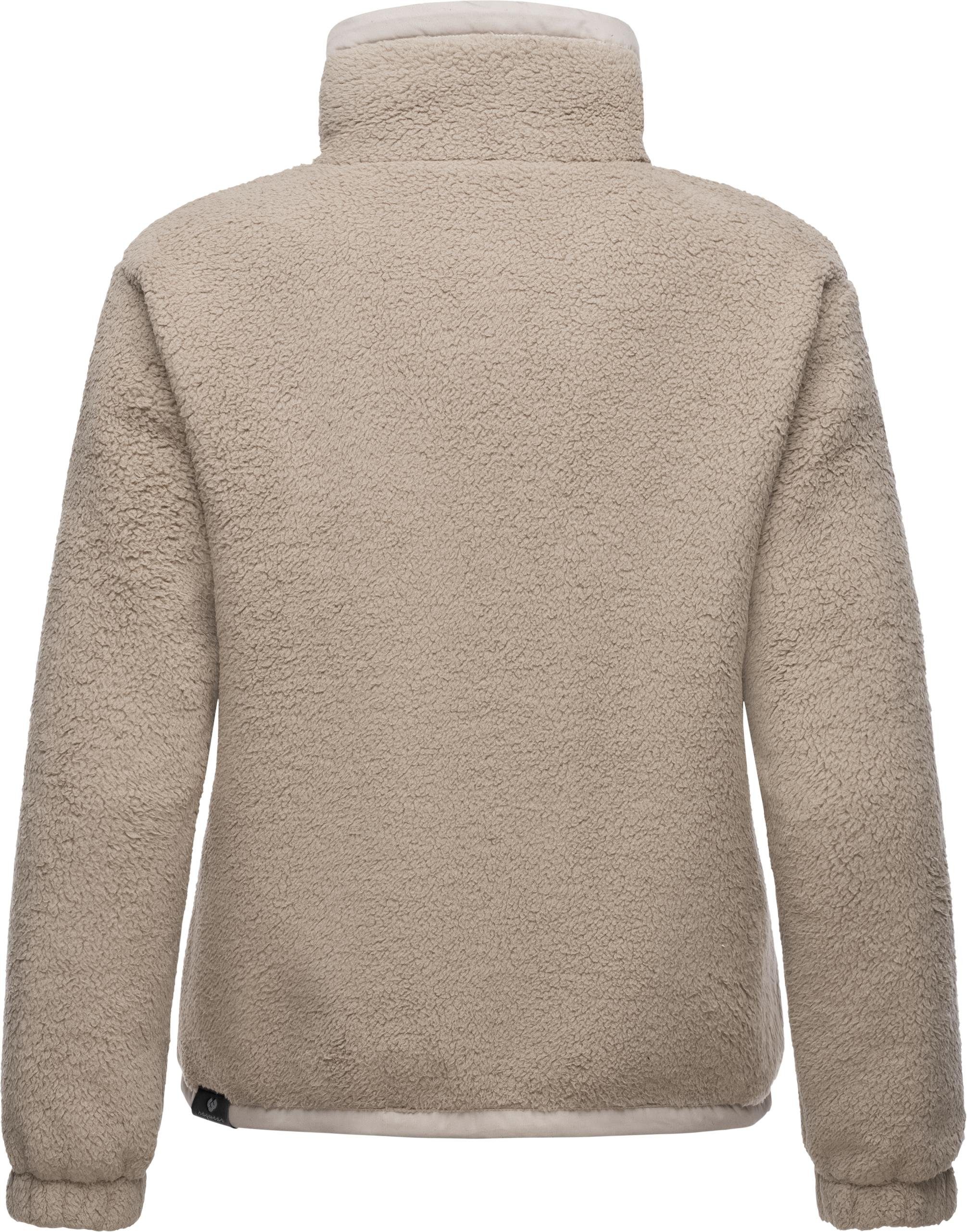 Ragwear Sweatjacke Nordicka Sportliche Kapuzenjacke mit Kunstleder-Elementen